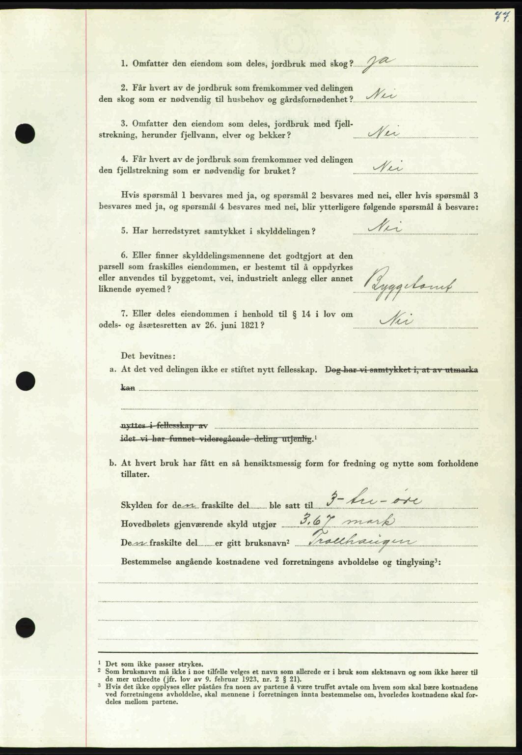 Nordmøre sorenskriveri, AV/SAT-A-4132/1/2/2Ca: Mortgage book no. A112, 1949-1949, Diary no: : 2116/1949