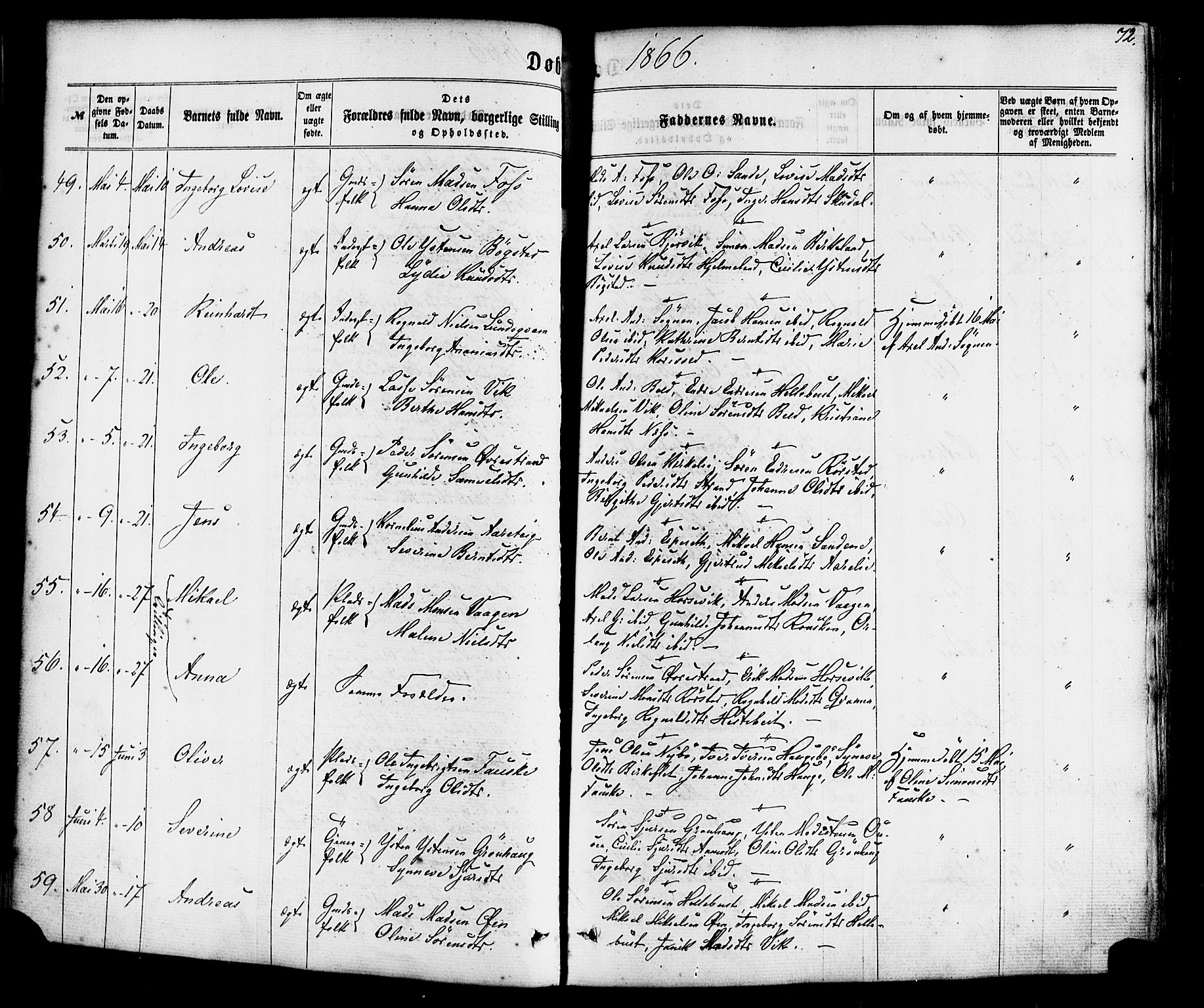 Gaular sokneprestembete, SAB/A-80001/H/Haa: Parish register (official) no. A 5, 1860-1881, p. 72