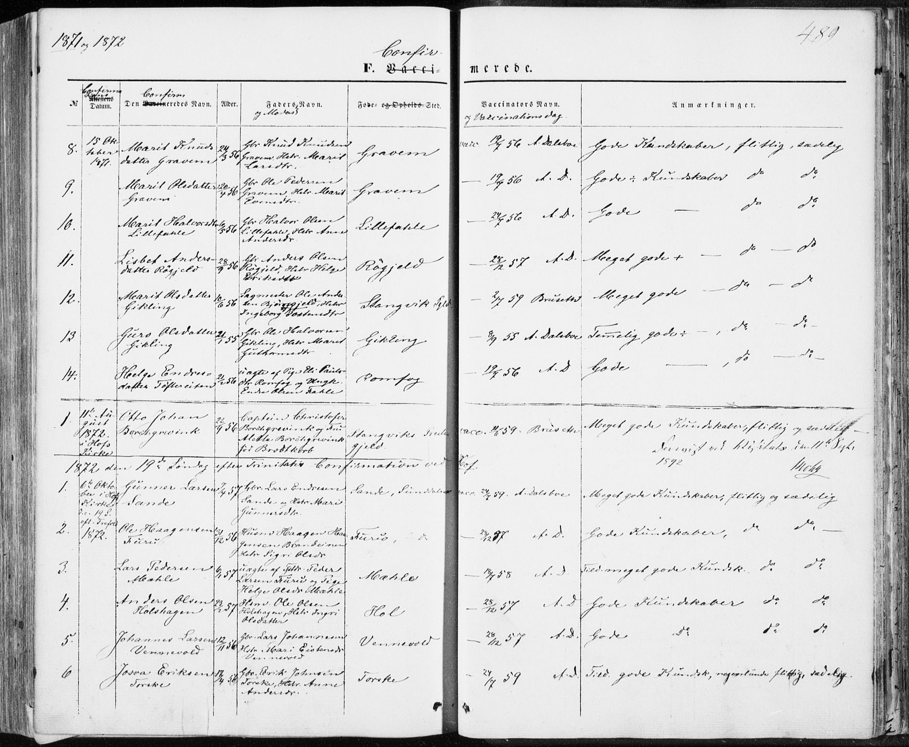 Ministerialprotokoller, klokkerbøker og fødselsregistre - Møre og Romsdal, SAT/A-1454/590/L1013: Parish register (official) no. 590A05, 1847-1877, p. 489