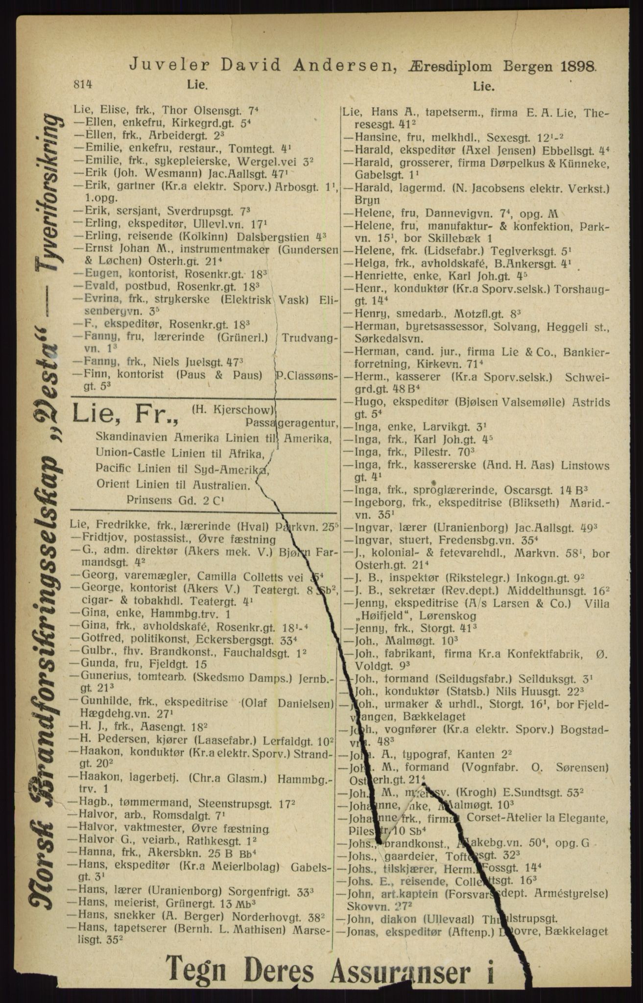 Kristiania/Oslo adressebok, PUBL/-, 1916, p. 814