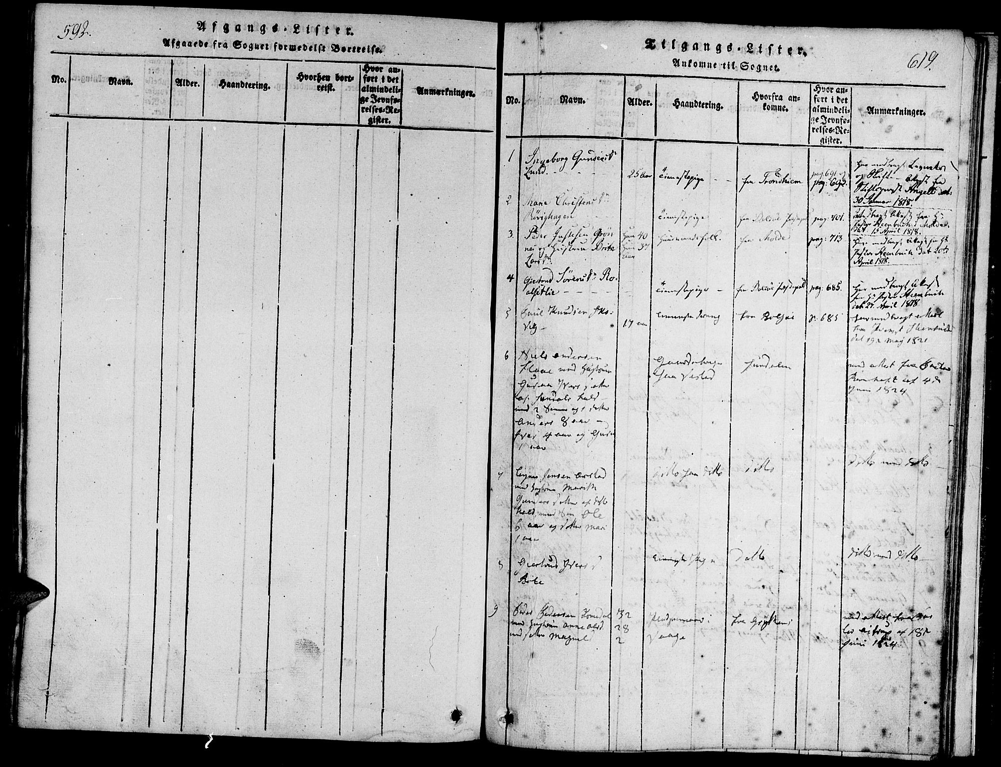 Ministerialprotokoller, klokkerbøker og fødselsregistre - Møre og Romsdal, SAT/A-1454/547/L0602: Parish register (official) no. 547A04, 1818-1845, p. 618-619