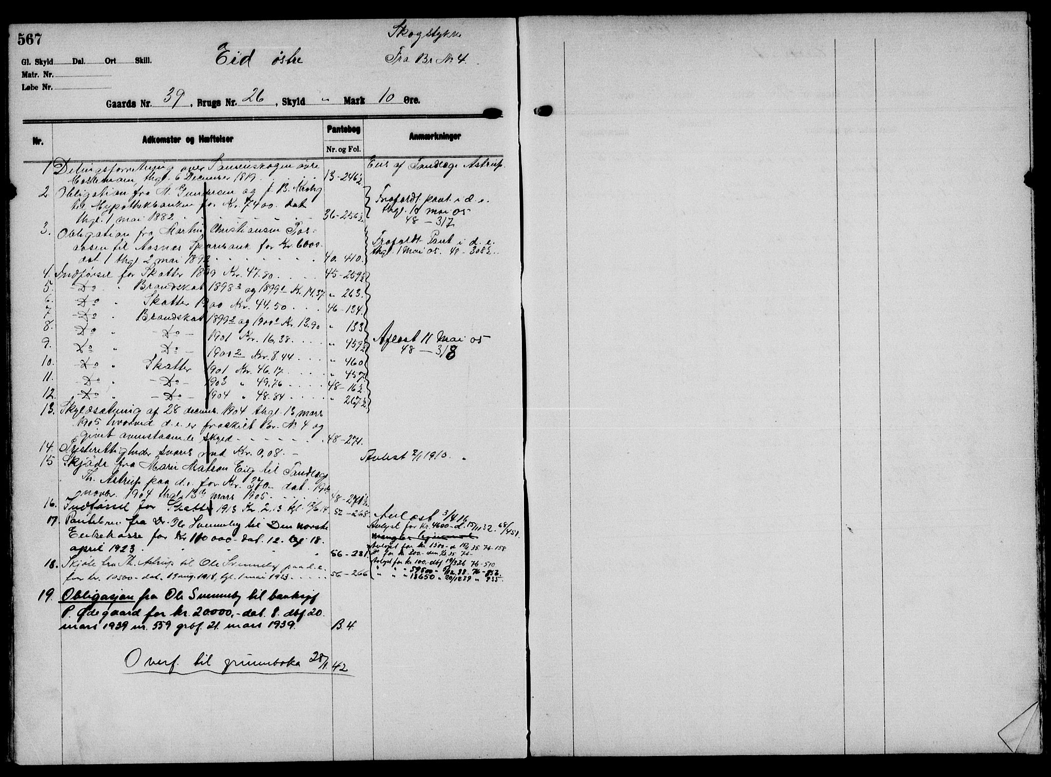 Solør tingrett, AV/SAH-TING-008/H/Ha/Hak/L0002: Mortgage register no. II, 1900-1935, p. 567