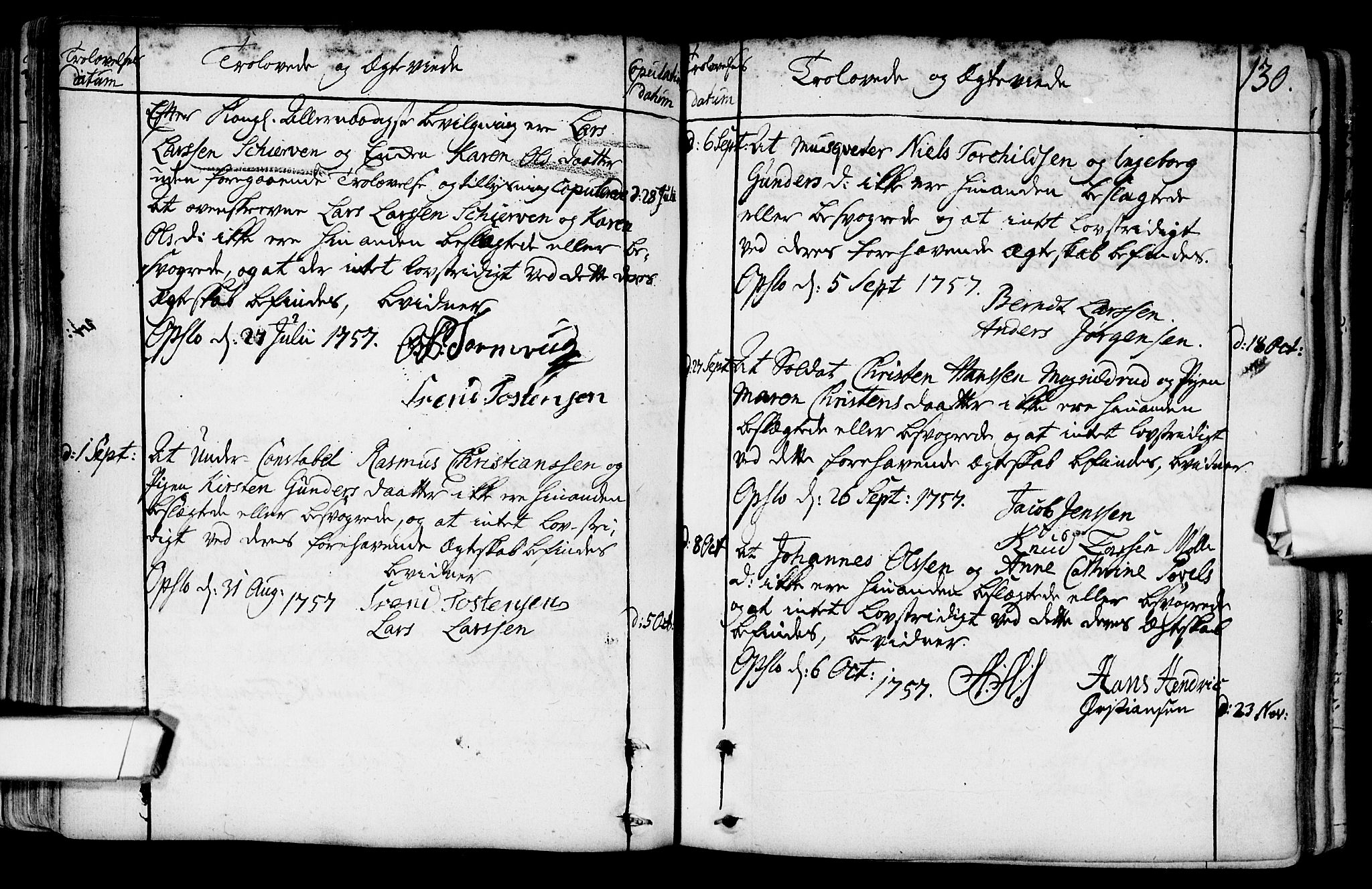 Gamlebyen prestekontor Kirkebøker, SAO/A-10884/F/Fa/L0001: Parish register (official) no. 1, 1734-1818, p. 130