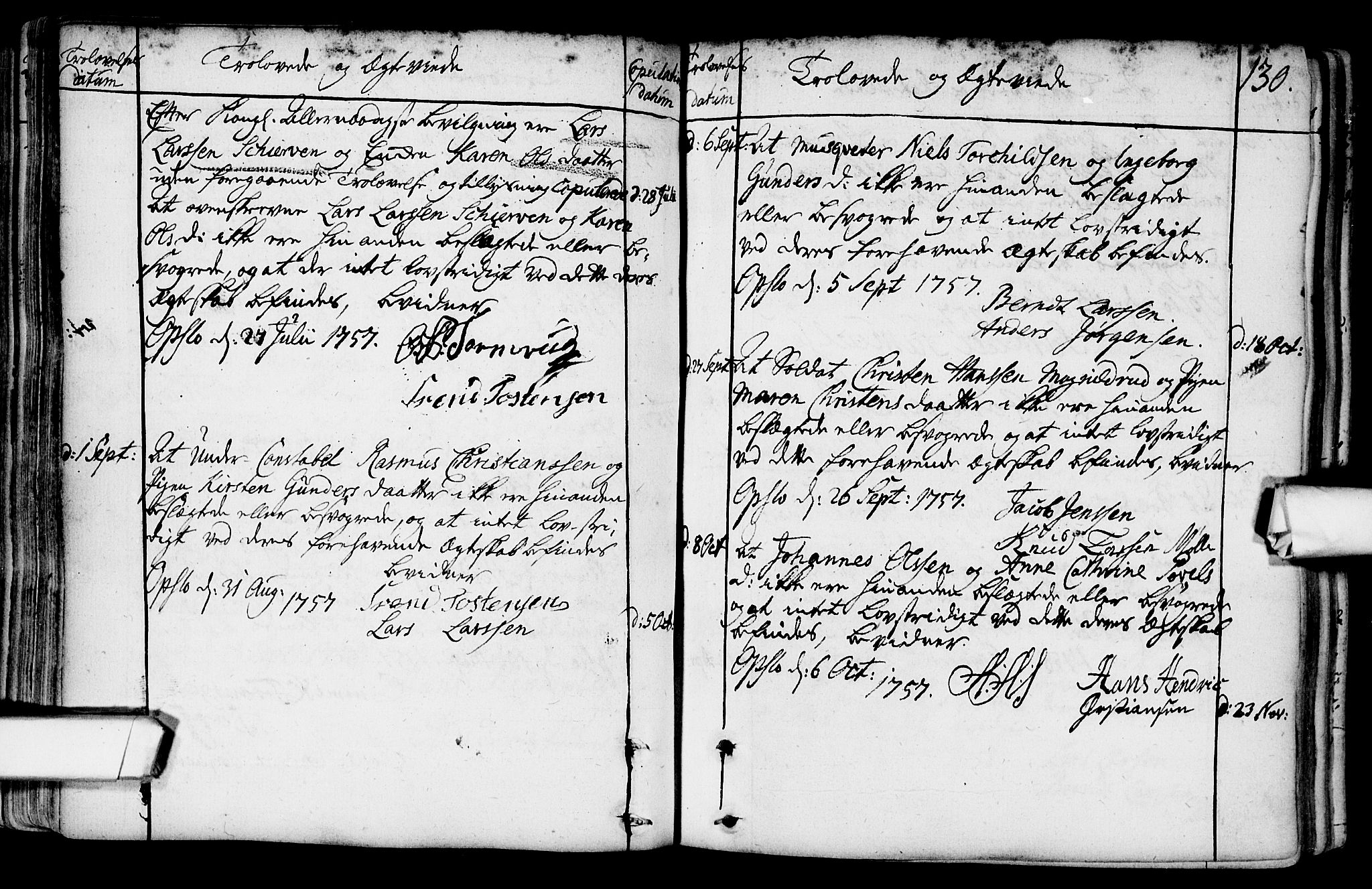 Gamlebyen prestekontor Kirkebøker, AV/SAO-A-10884/F/Fa/L0001: Parish register (official) no. 1, 1734-1818, p. 130