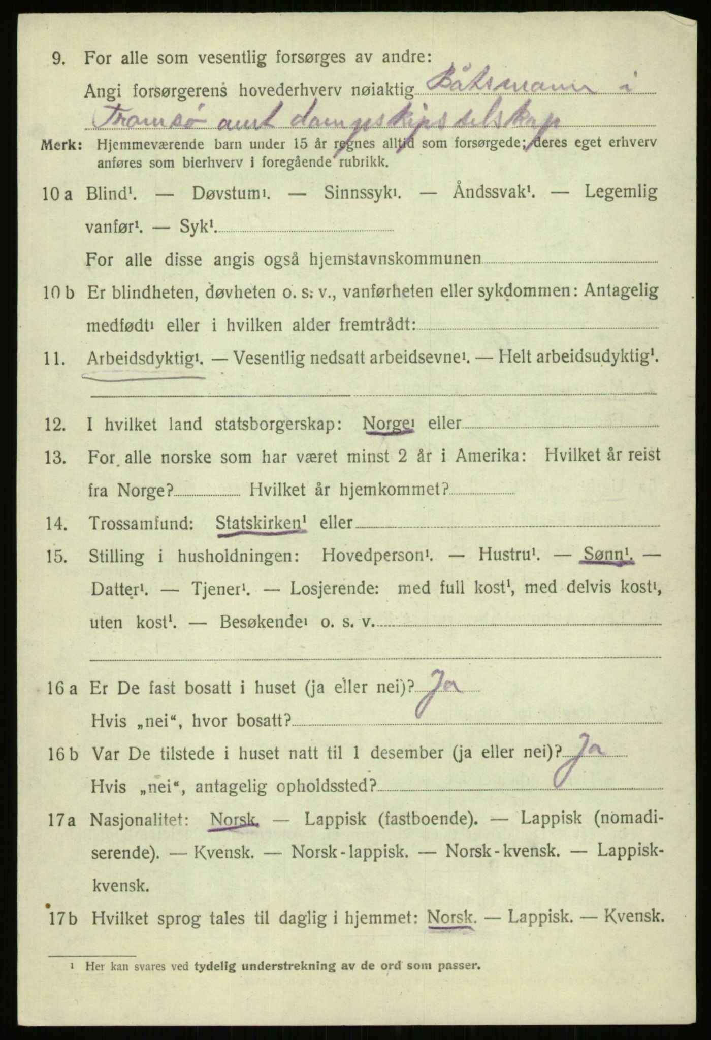 SATØ, 1920 census for Trondenes, 1920, p. 23082