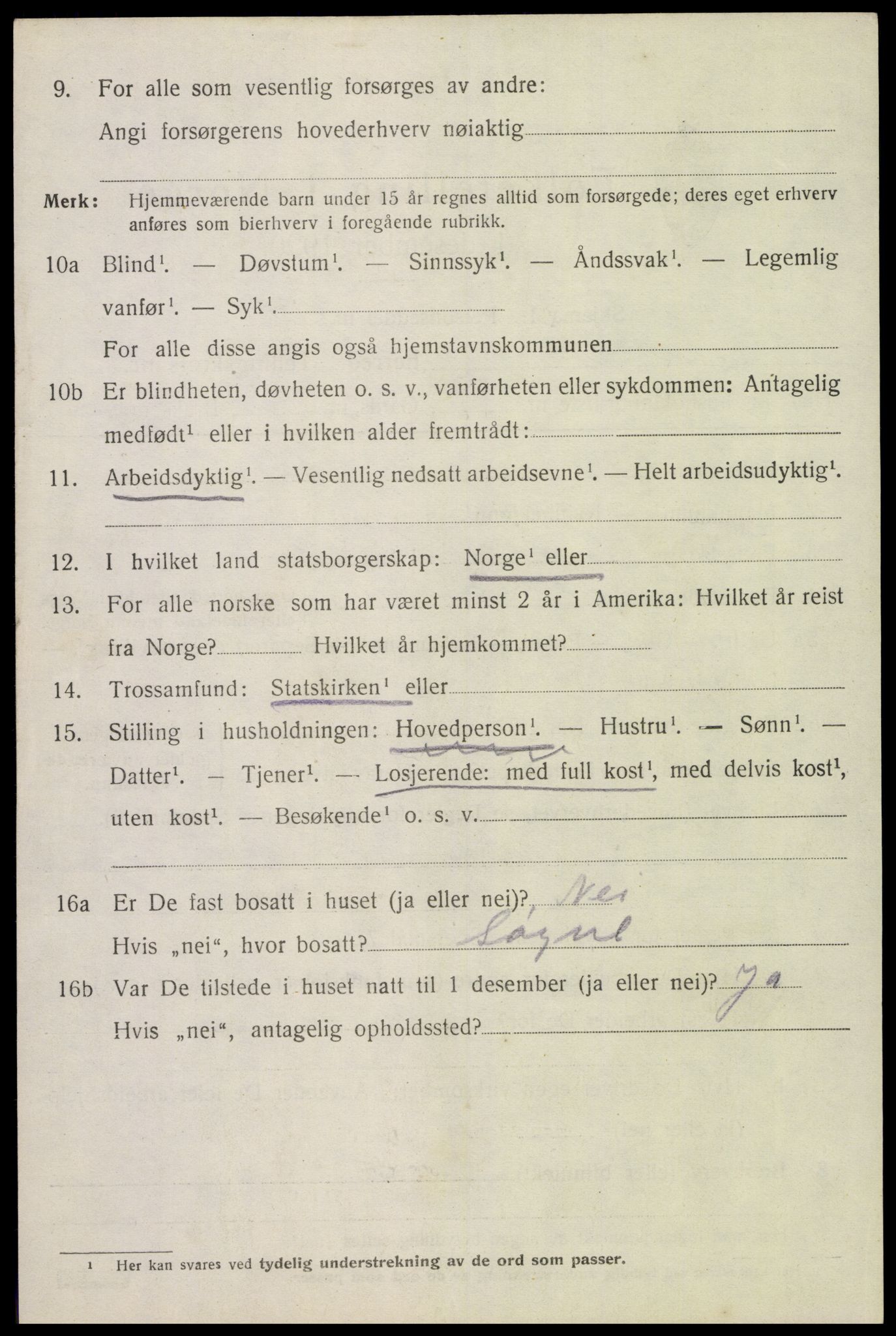 SAK, 1920 census for Stokken, 1920, p. 3709