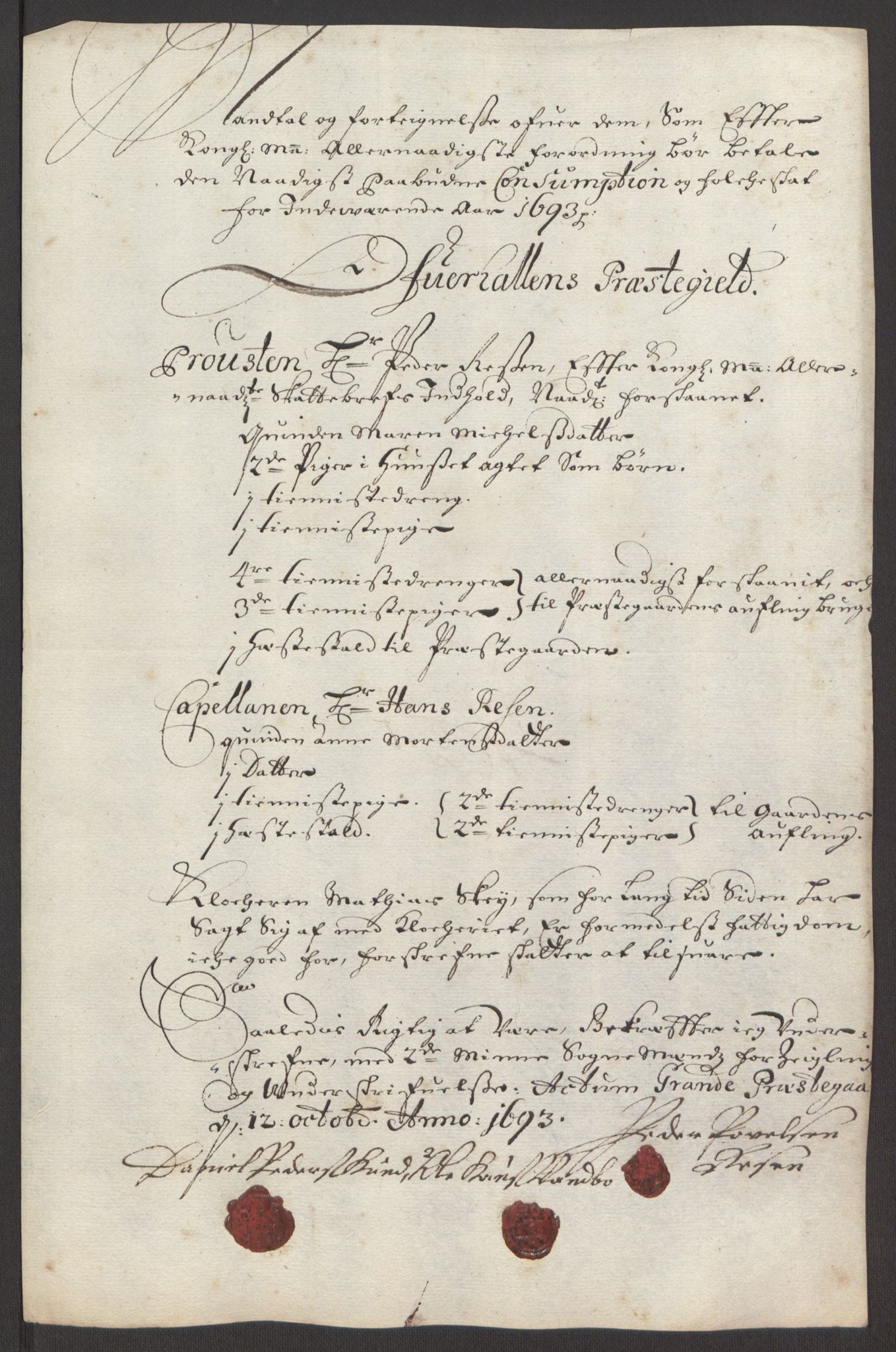 Rentekammeret inntil 1814, Reviderte regnskaper, Fogderegnskap, AV/RA-EA-4092/R64/L4424: Fogderegnskap Namdal, 1692-1695, p. 271