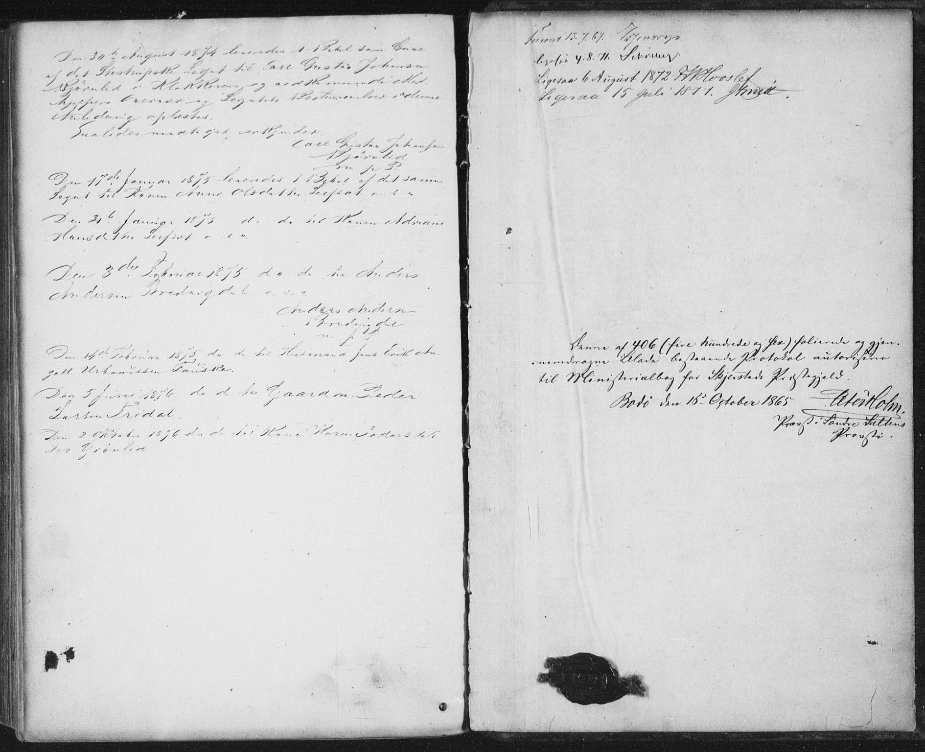 Ministerialprotokoller, klokkerbøker og fødselsregistre - Nordland, SAT/A-1459/852/L0739: Parish register (official) no. 852A09, 1866-1877
