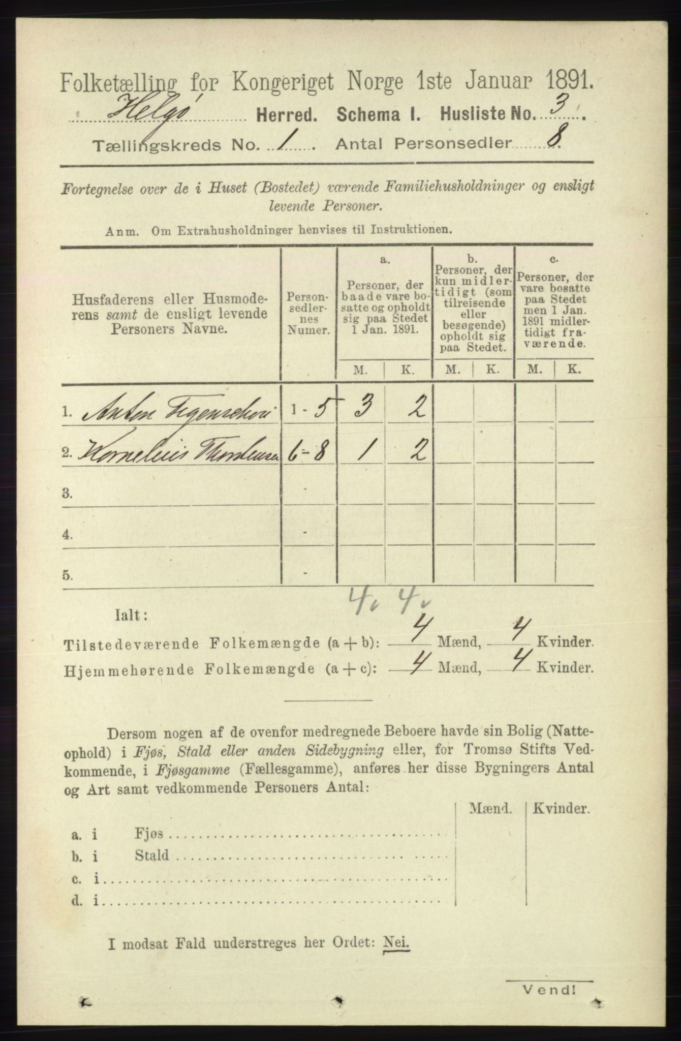 RA, 1891 census for 1935 Helgøy, 1891, p. 16