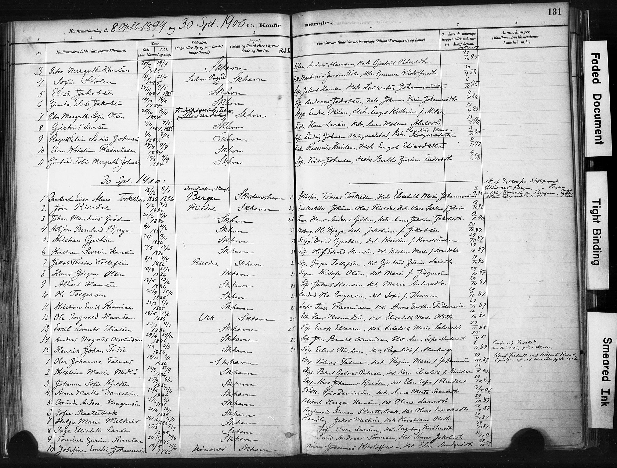 Skudenes sokneprestkontor, AV/SAST-A -101849/H/Ha/Haa/L0008: Parish register (official) no. A 5, 1882-1912, p. 131