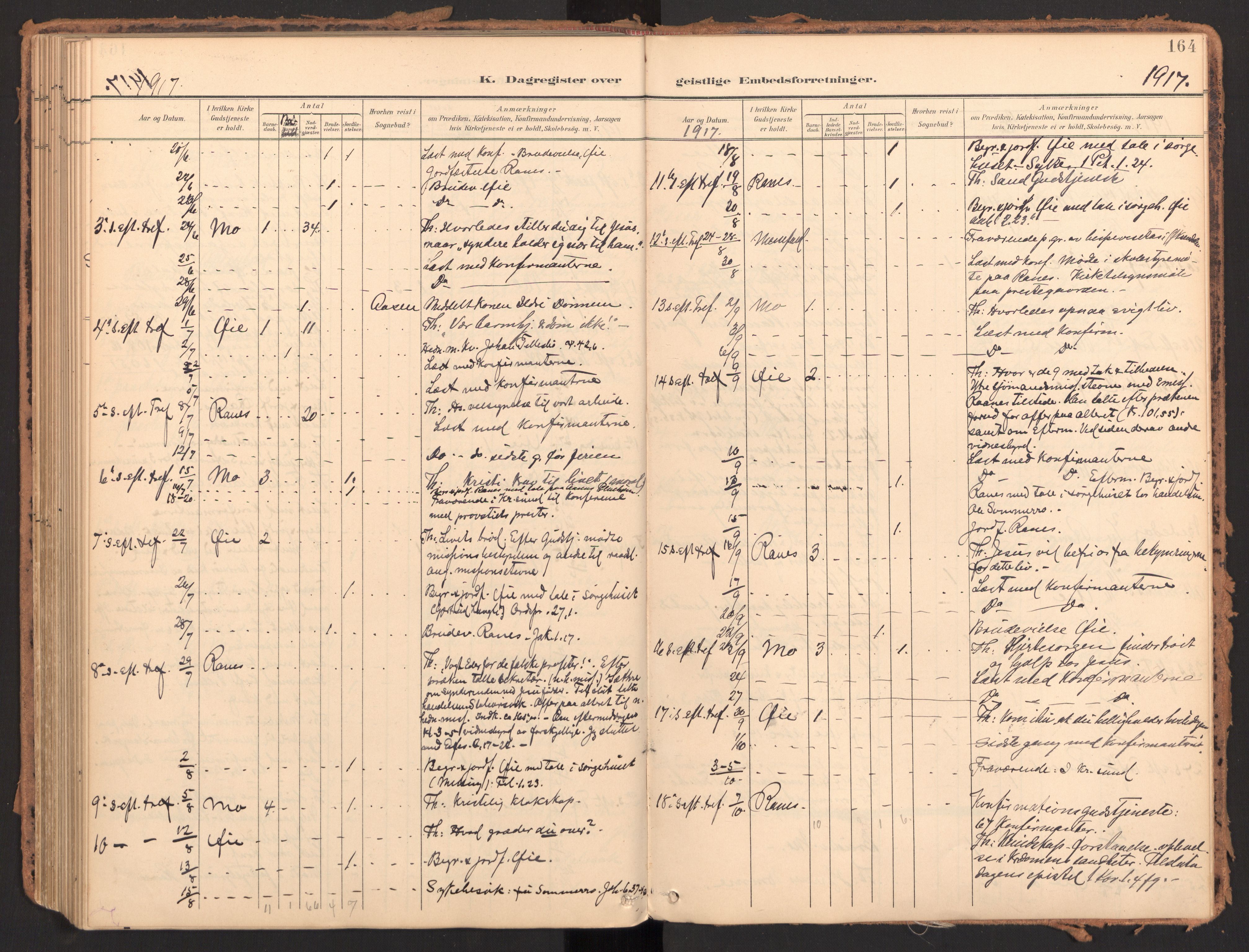 Ministerialprotokoller, klokkerbøker og fødselsregistre - Møre og Romsdal, SAT/A-1454/595/L1048: Parish register (official) no. 595A10, 1900-1917, p. 164