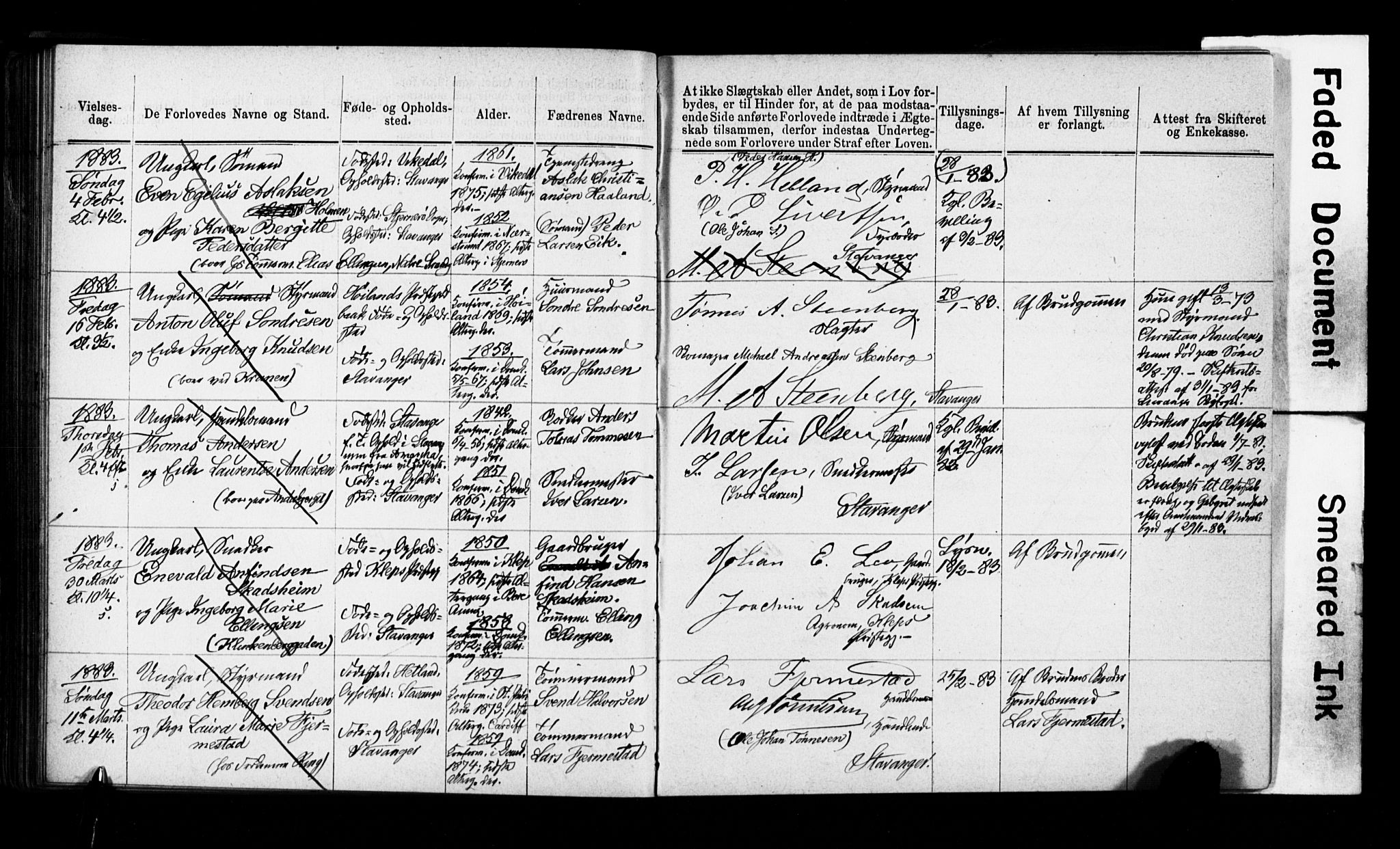 Domkirken sokneprestkontor, AV/SAST-A-101812/001/70/705BA/L0002: Banns register no. 2, 1875-1892