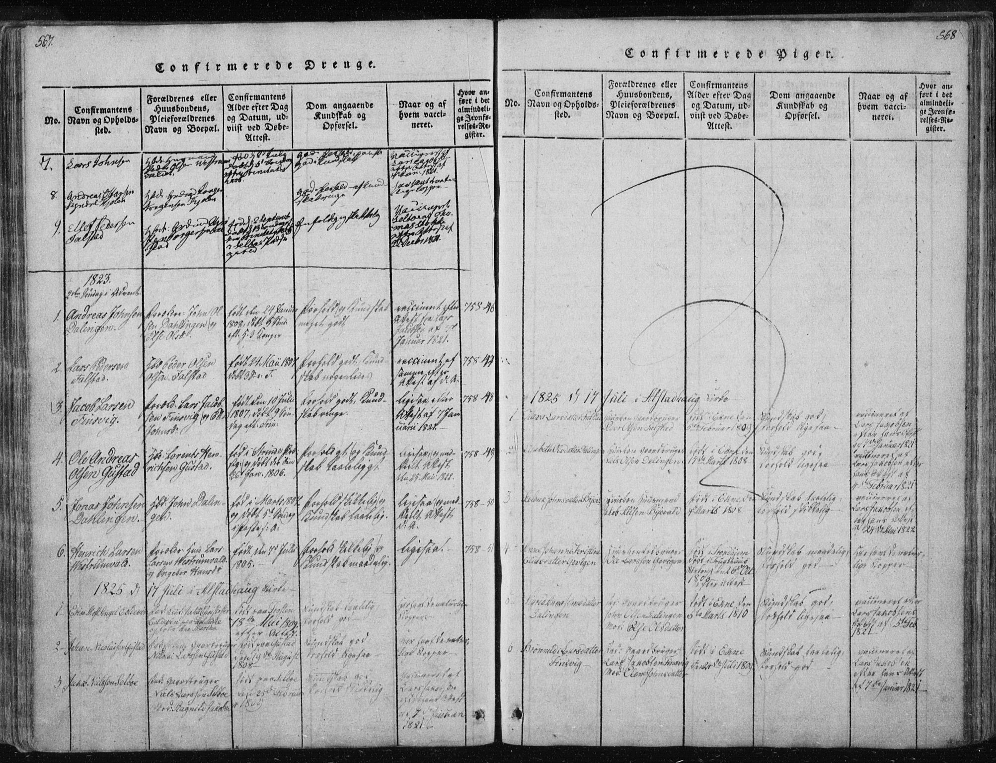 Ministerialprotokoller, klokkerbøker og fødselsregistre - Nord-Trøndelag, AV/SAT-A-1458/717/L0148: Parish register (official) no. 717A04 /3, 1816-1825, p. 567-568