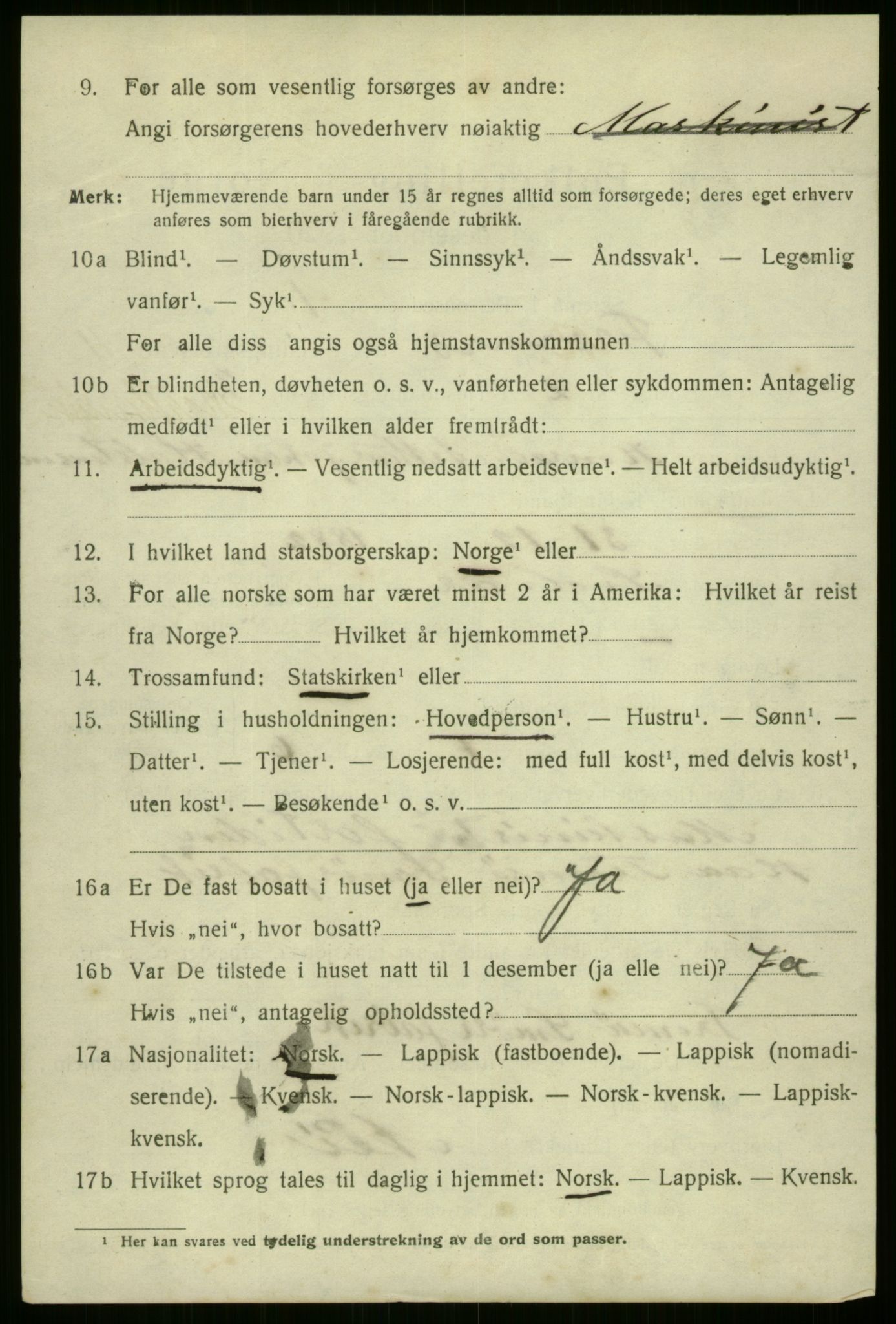 SATØ, 1920 census for Tromsø, 1920, p. 23038