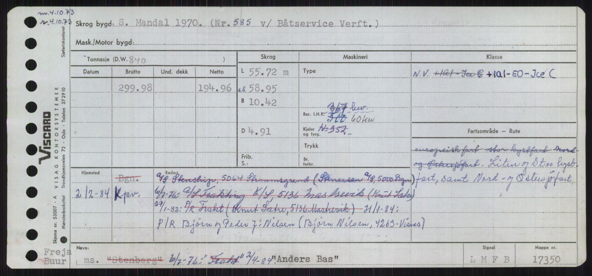 Sjøfartsdirektoratet med forløpere, Skipsmålingen, RA/S-1627/H/Ha/L0001/0001: Fartøy, A-Eig / Fartøy A-Bjøn, p. 225