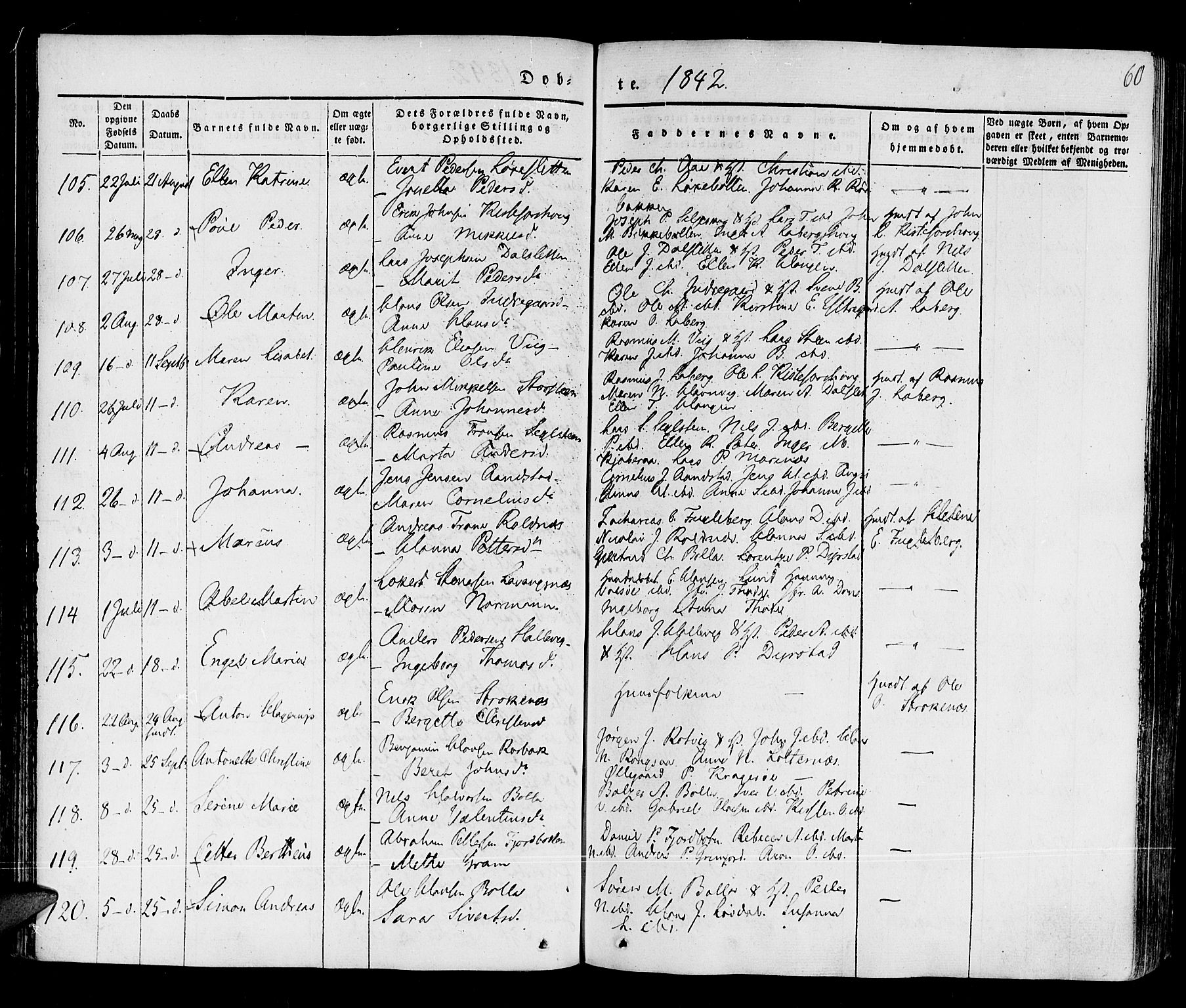 Ibestad sokneprestembete, SATØ/S-0077/H/Ha/Haa/L0006kirke: Parish register (official) no. 6, 1837-1850, p. 60