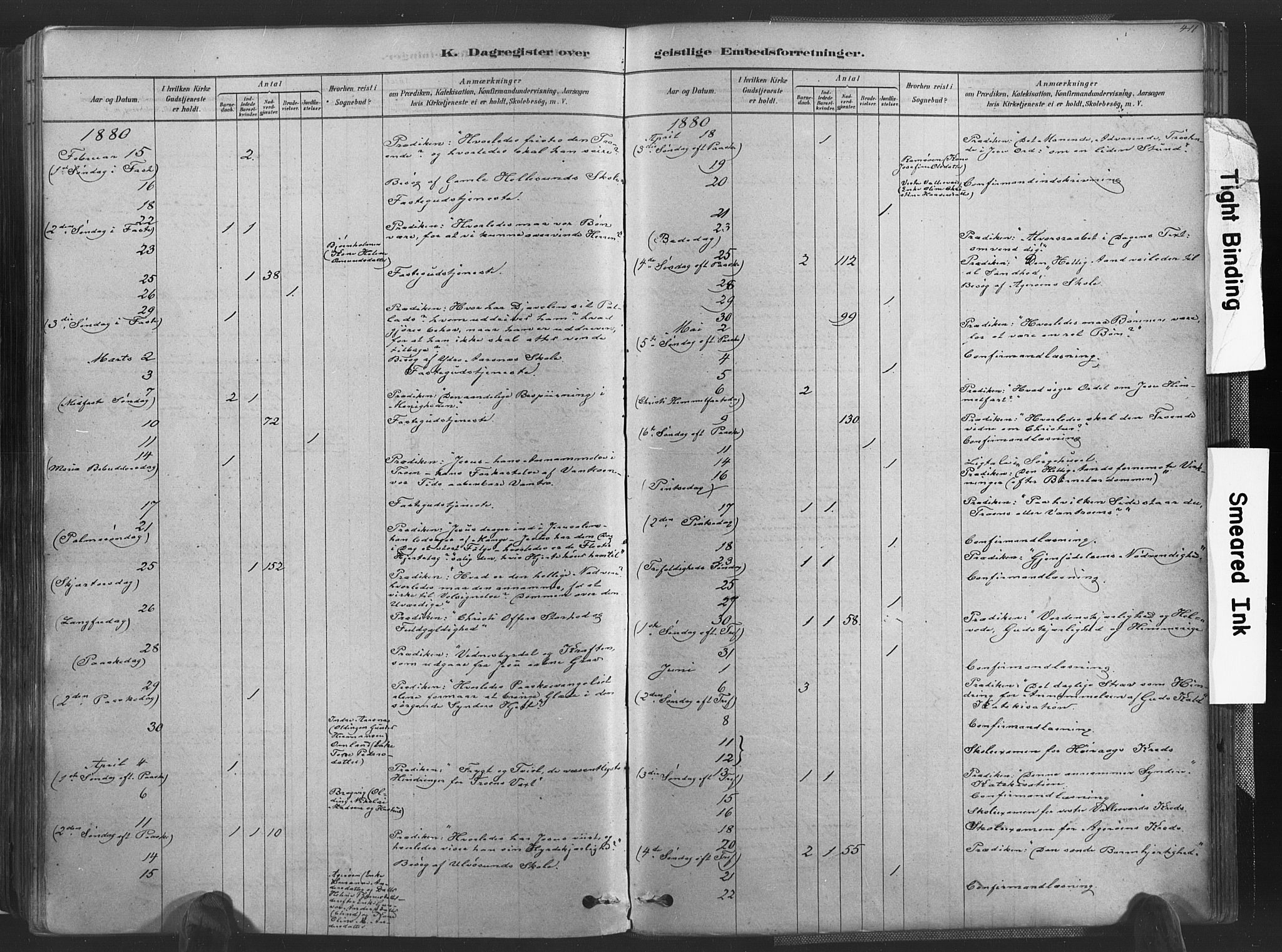 Høvåg sokneprestkontor, SAK/1111-0025/F/Fa/L0005: Parish register (official) no. A 5, 1878-1893, p. 411