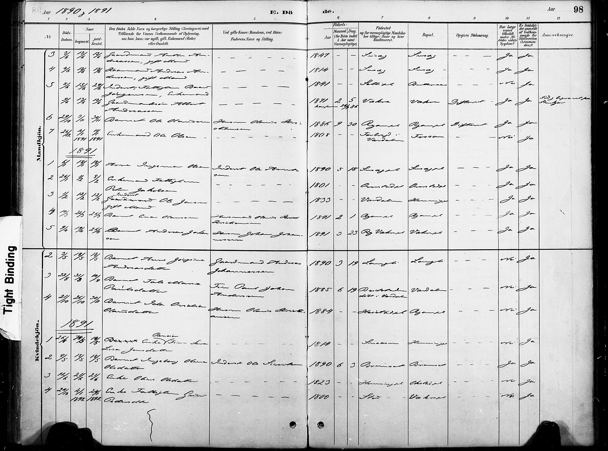 Ministerialprotokoller, klokkerbøker og fødselsregistre - Nord-Trøndelag, SAT/A-1458/738/L0364: Parish register (official) no. 738A01, 1884-1902, p. 98