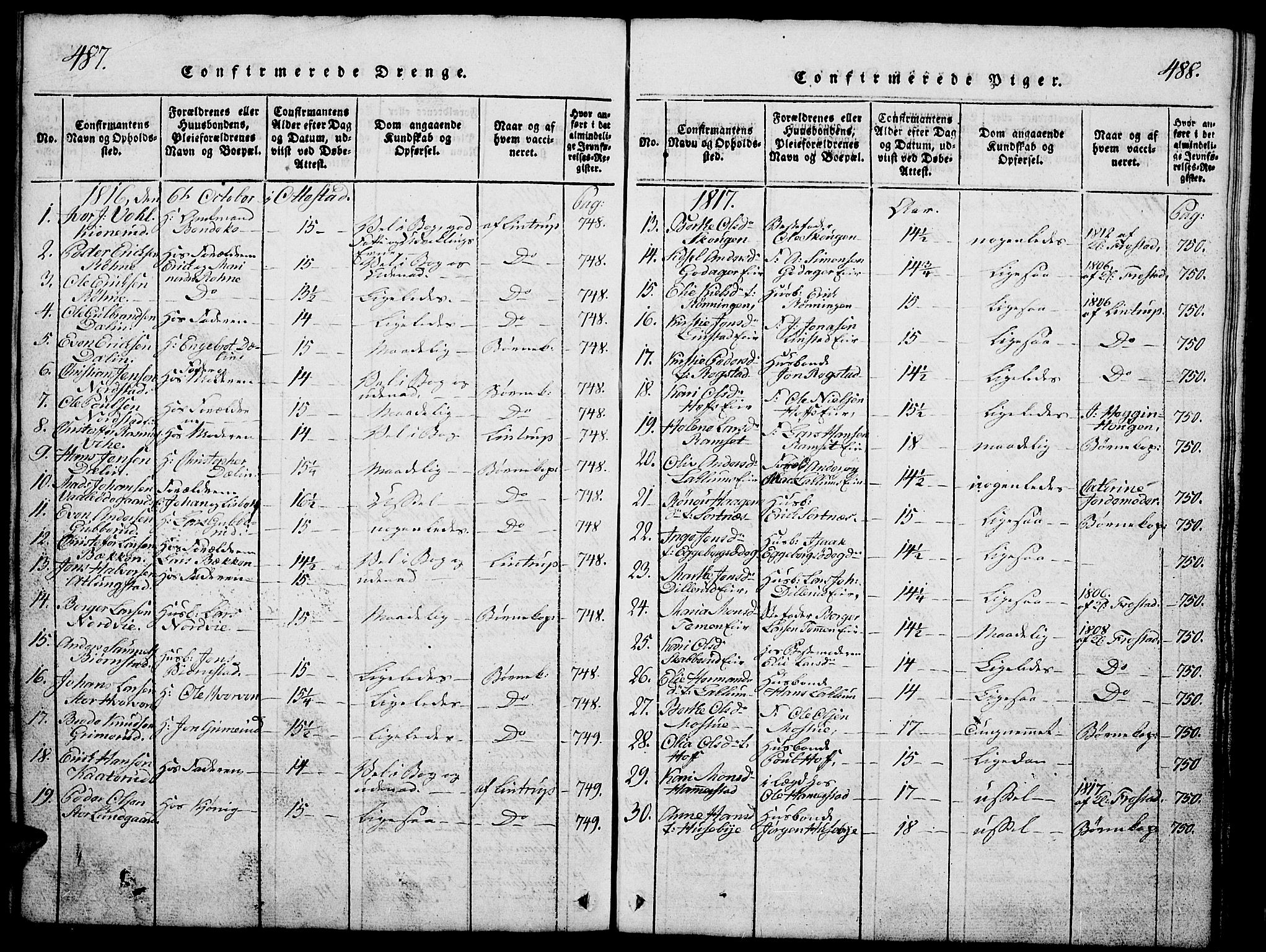 Stange prestekontor, AV/SAH-PREST-002/L/L0001: Parish register (copy) no. 1, 1814-1825, p. 487-488