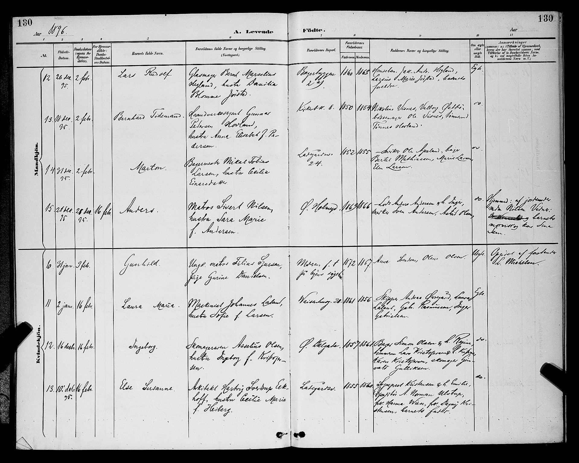 St. Petri sokneprestkontor, SAST/A-101813/001/30/30BB/L0006: Parish register (copy) no. B 6, 1890-1897, p. 130