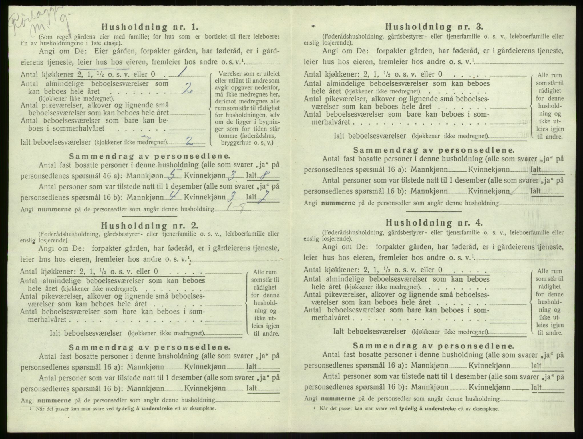 SAB, 1920 census for Haus, 1920, p. 509