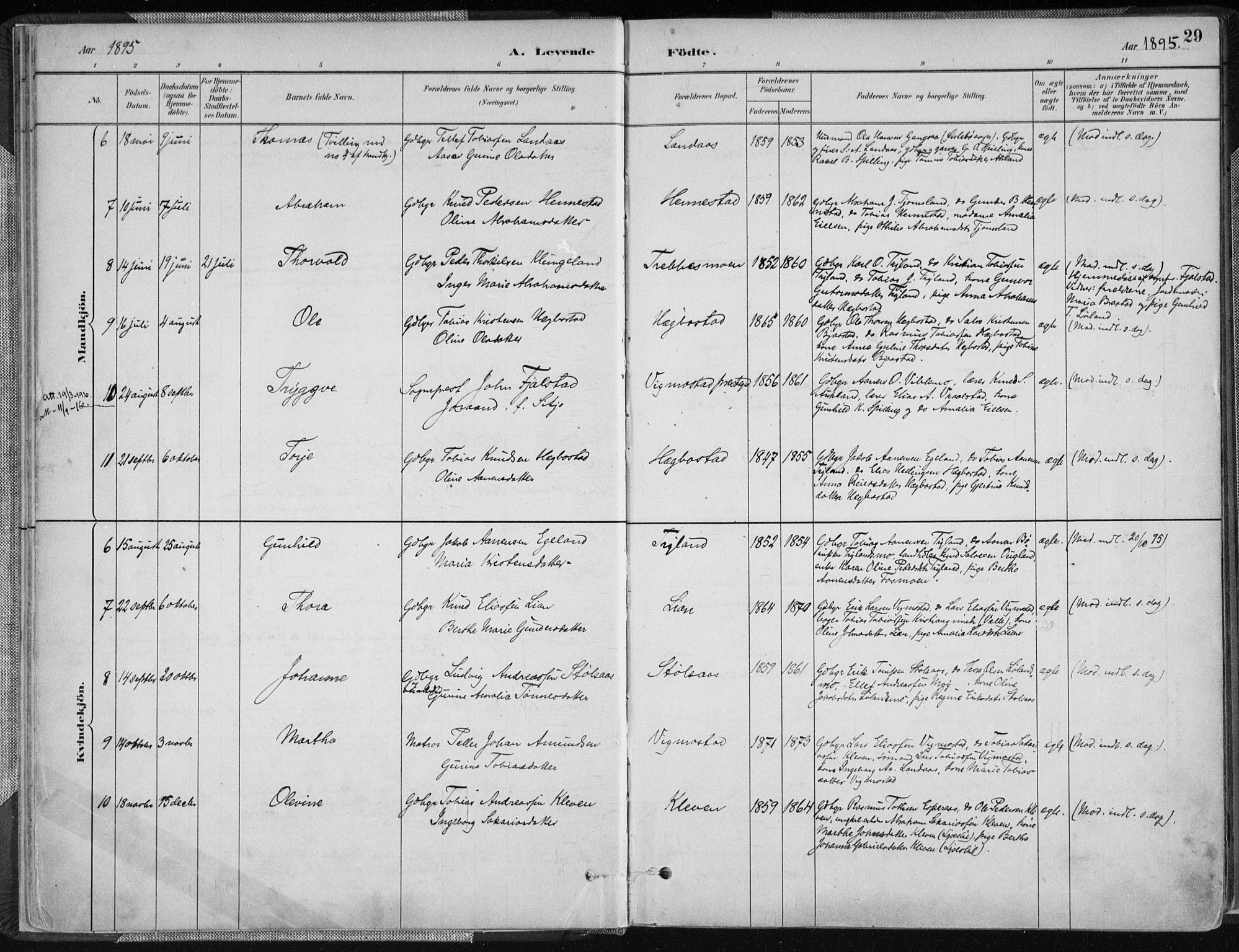 Nord-Audnedal sokneprestkontor, AV/SAK-1111-0032/F/Fa/Fab/L0003: Parish register (official) no. A 3, 1882-1900, p. 29