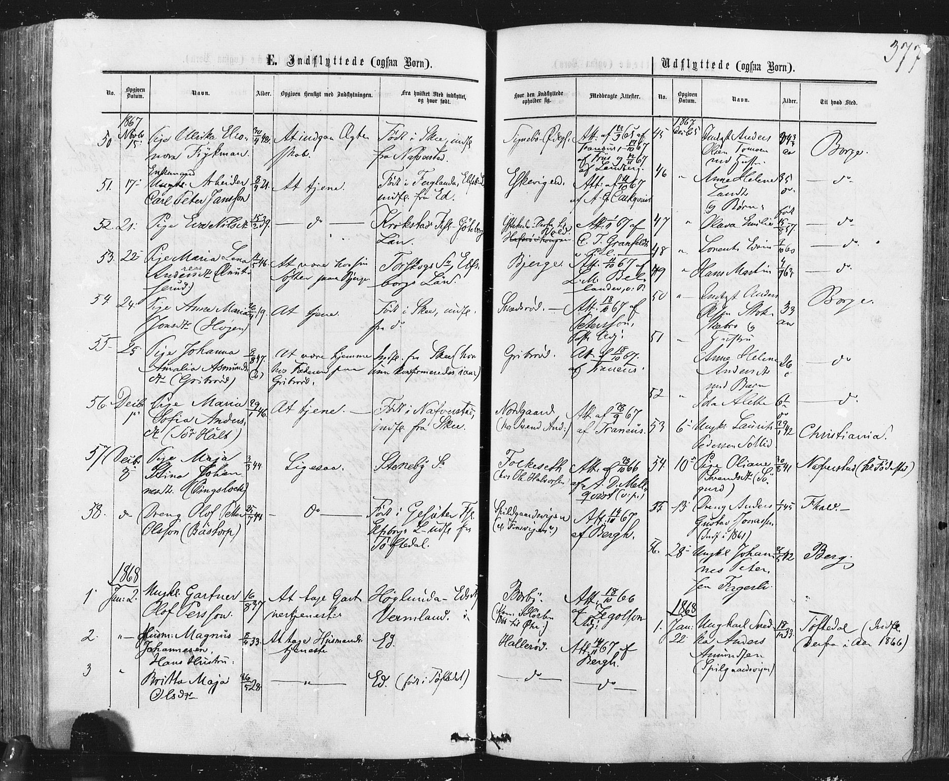 Idd prestekontor Kirkebøker, AV/SAO-A-10911/F/Fc/L0005: Parish register (official) no. III 5, 1861-1877, p. 377