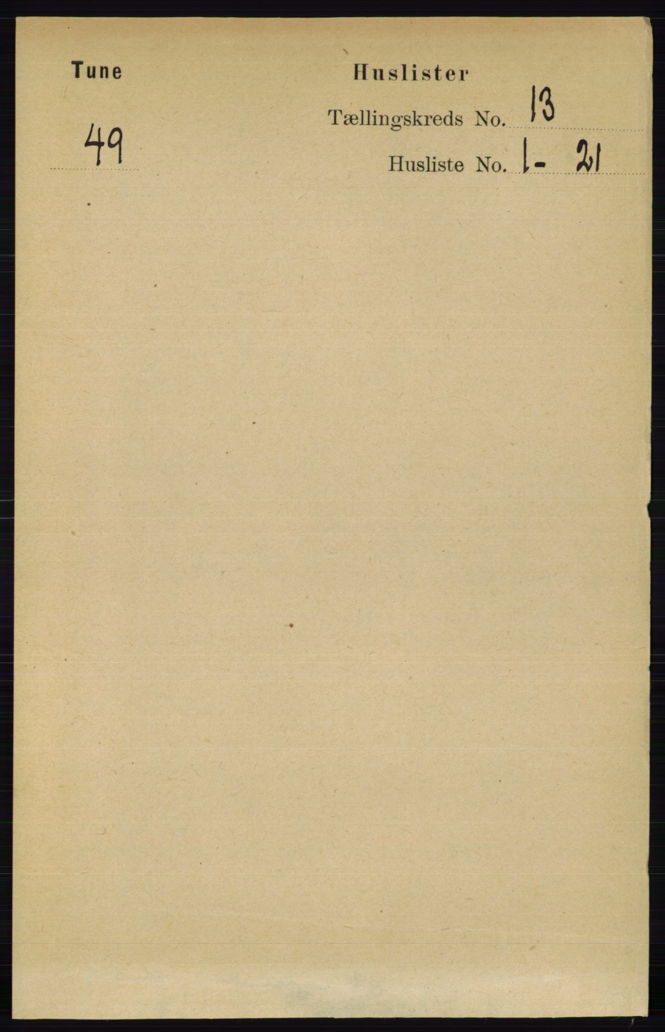 RA, 1891 census for 0130 Tune, 1891, p. 7539