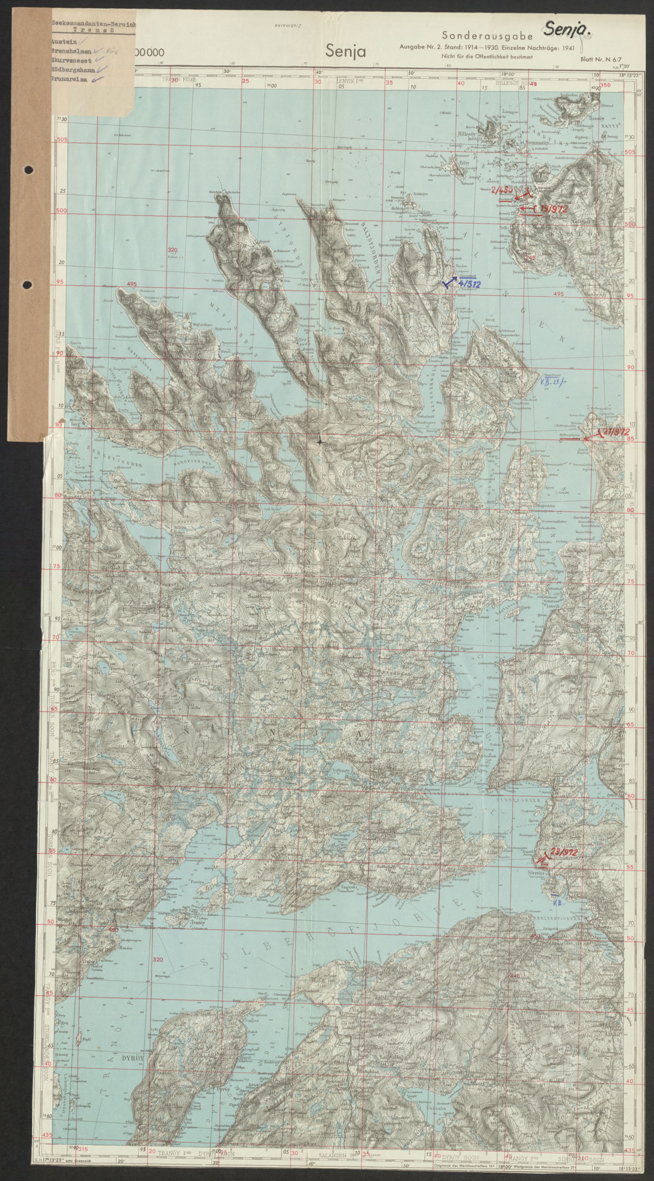 Forsvaret, Generalinspektør og sjefen for Kystartilleriet, AV/RA-RAFA-2045/F/Fa/L0016: Tyske oversiktskarter over festningsanlegg, 1940-1945, p. 256