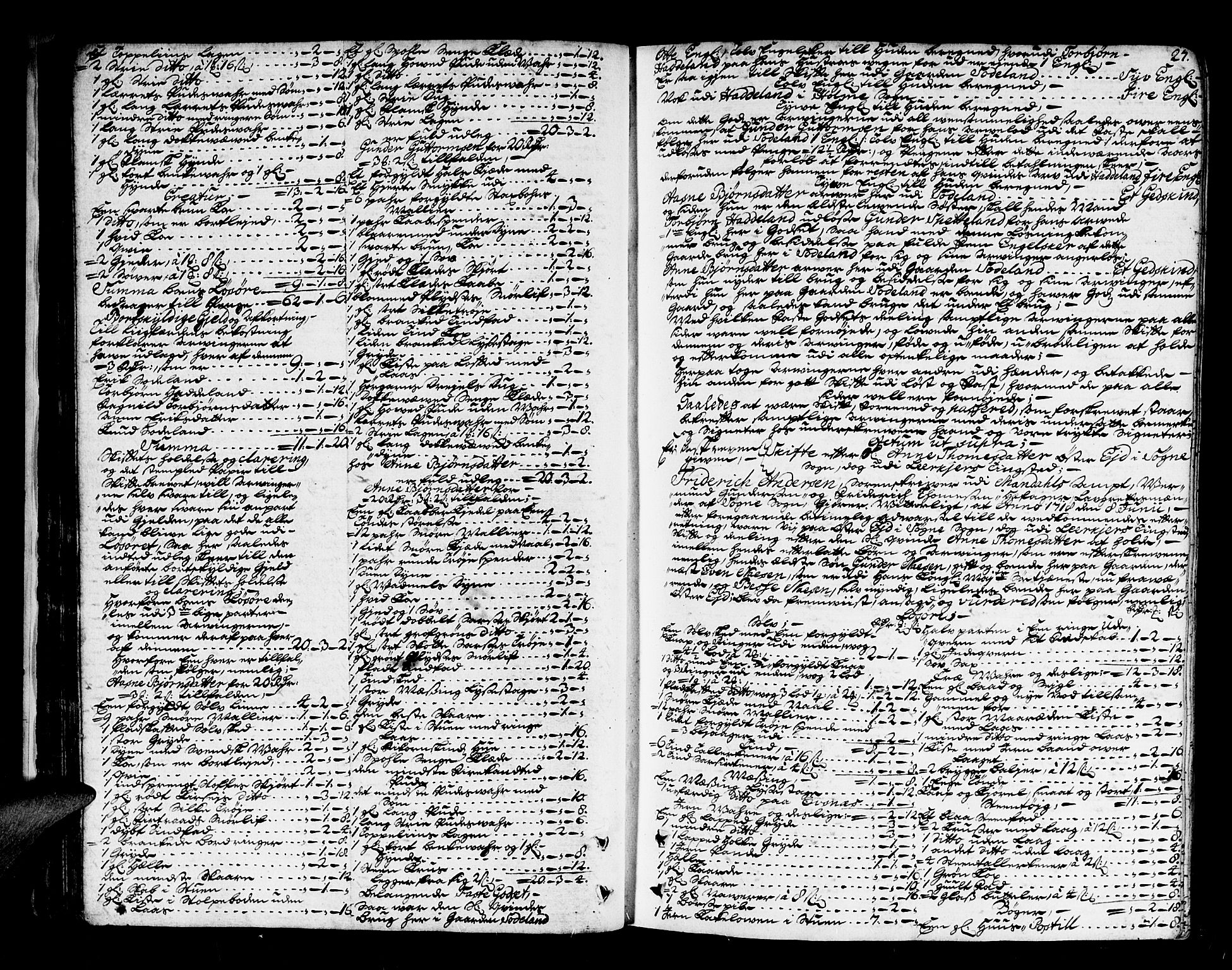Mandal sorenskriveri, AV/SAK-1221-0005/001/H/Hc/L0013: Skifteprotokoll nr 6a, 1717-1729, p. 26b-27a
