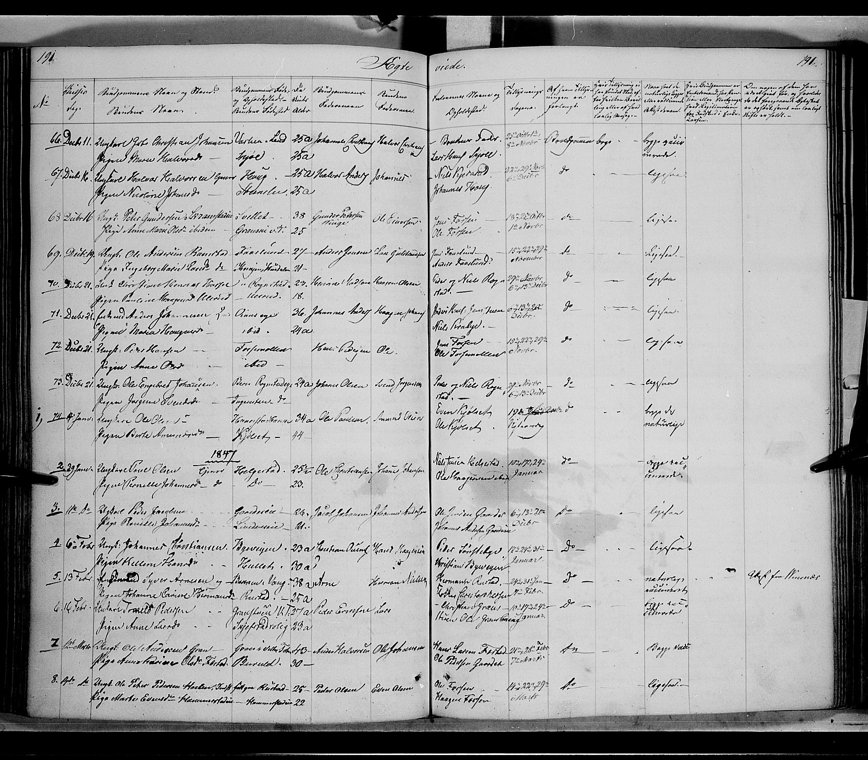 Østre Toten prestekontor, SAH/PREST-104/H/Ha/Haa/L0002: Parish register (official) no. 2, 1840-1847, p. 191