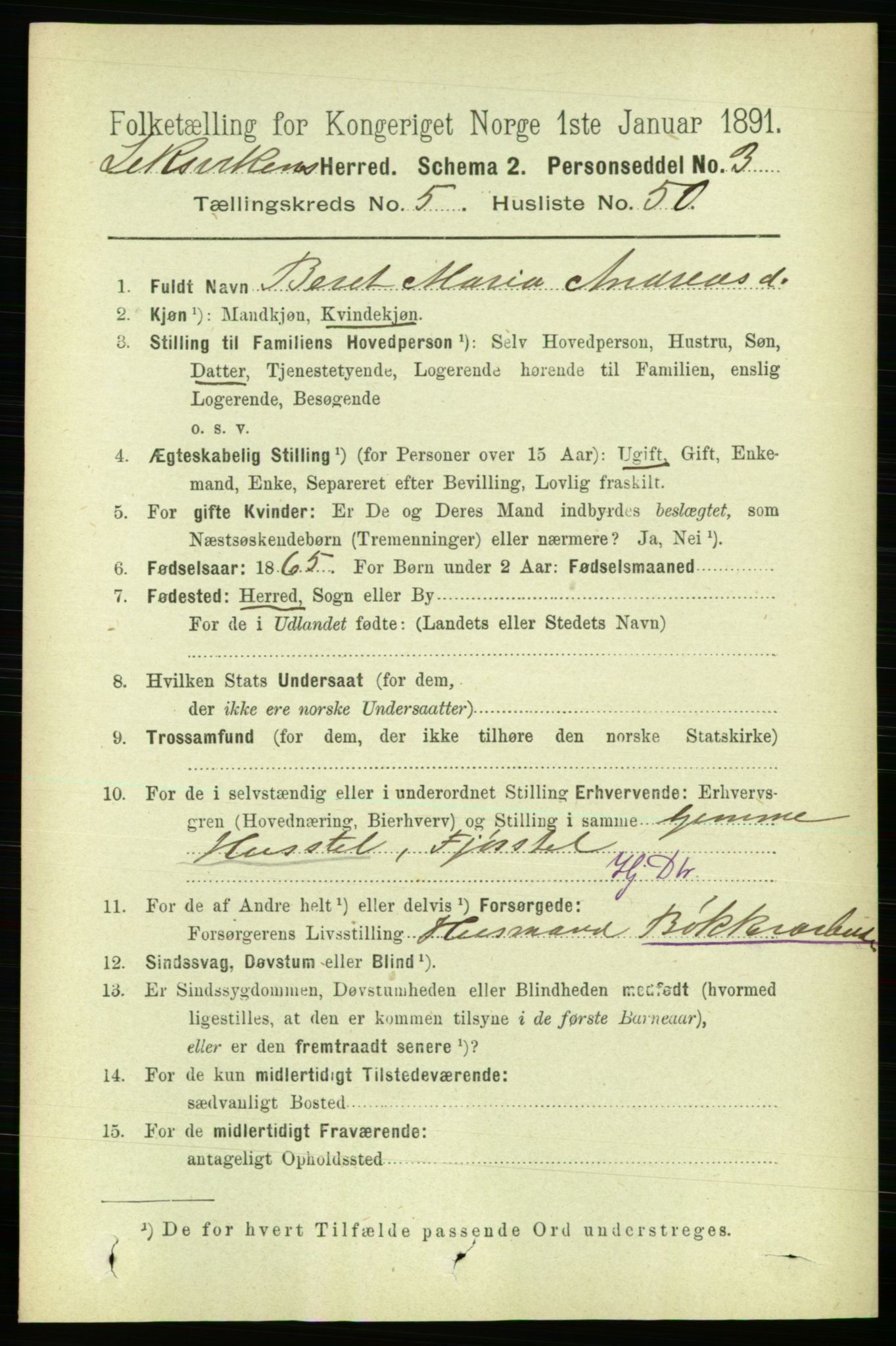 RA, 1891 census for 1718 Leksvik, 1891, p. 2898