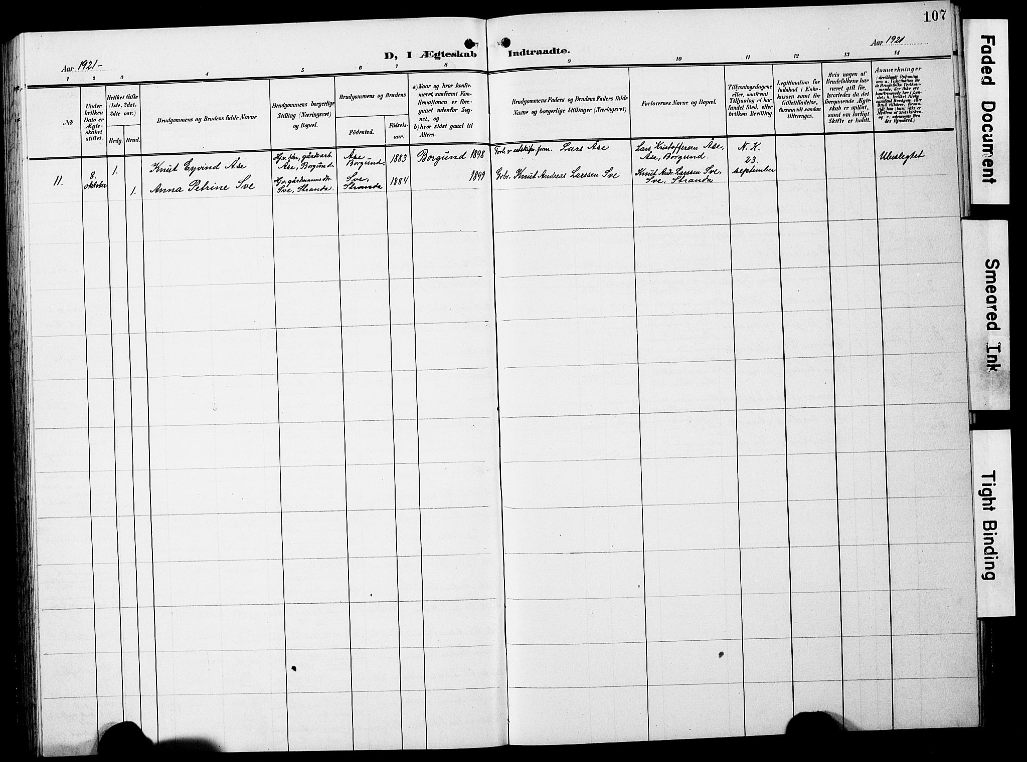 Ministerialprotokoller, klokkerbøker og fødselsregistre - Møre og Romsdal, SAT/A-1454/520/L0293: Parish register (copy) no. 520C05, 1902-1923, p. 107