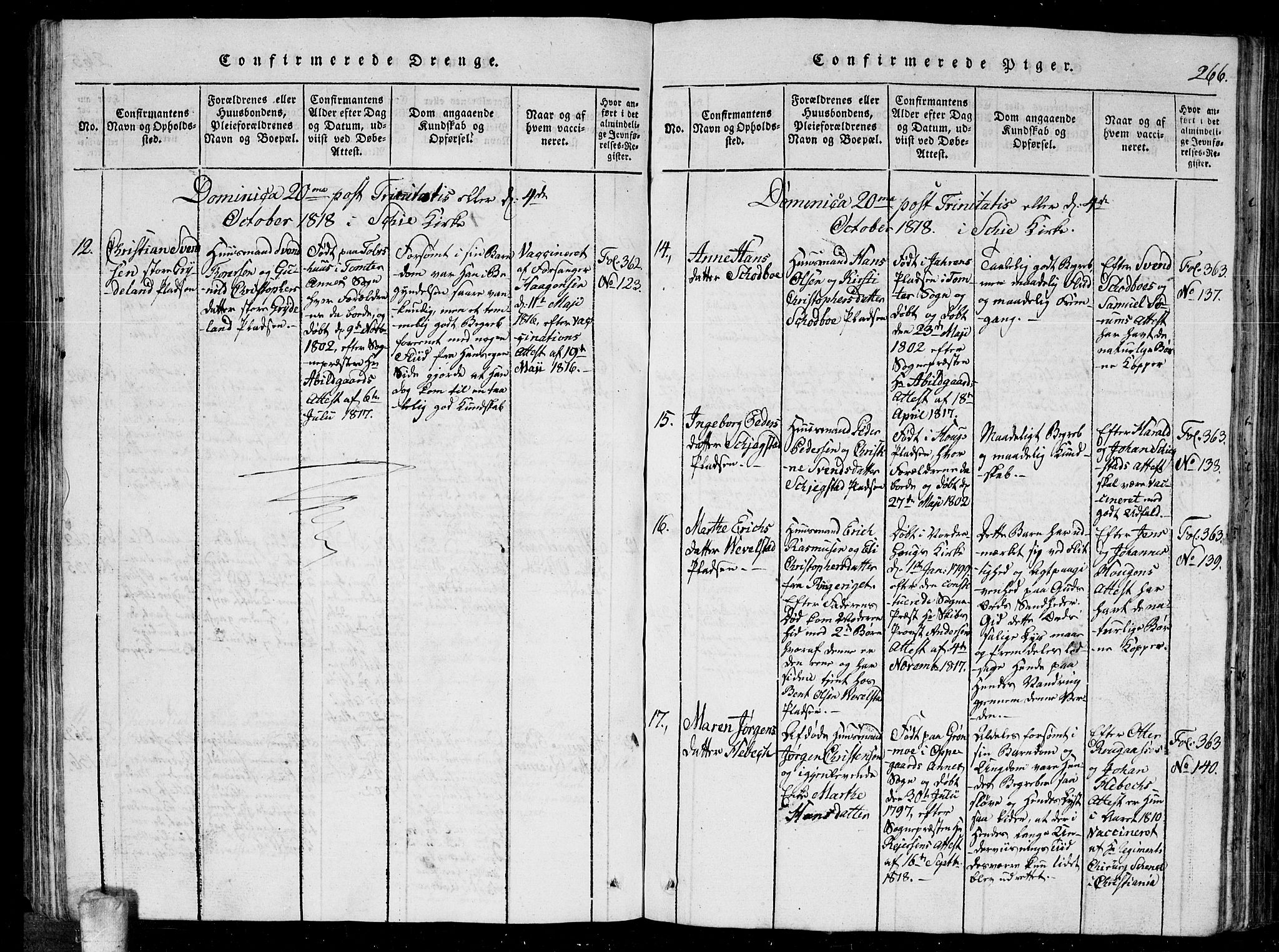 Kråkstad prestekontor Kirkebøker, AV/SAO-A-10125a/G/Ga/L0001: Parish register (copy) no. I 1, 1813-1824, p. 266