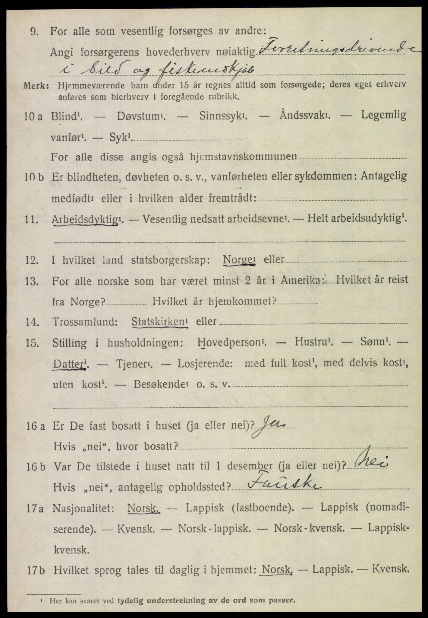 SAT, 1920 census for Gildeskål, 1920, p. 6371