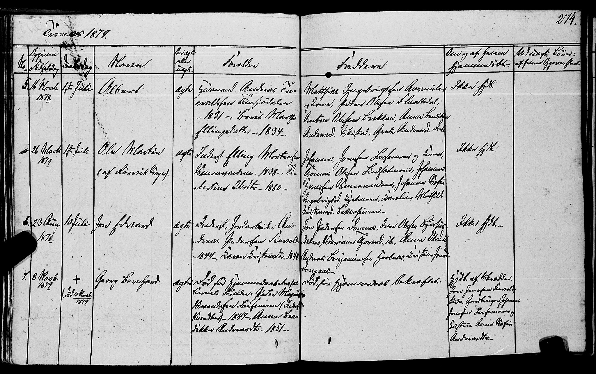 Ministerialprotokoller, klokkerbøker og fødselsregistre - Nord-Trøndelag, AV/SAT-A-1458/762/L0538: Parish register (official) no. 762A02 /2, 1833-1879, p. 274