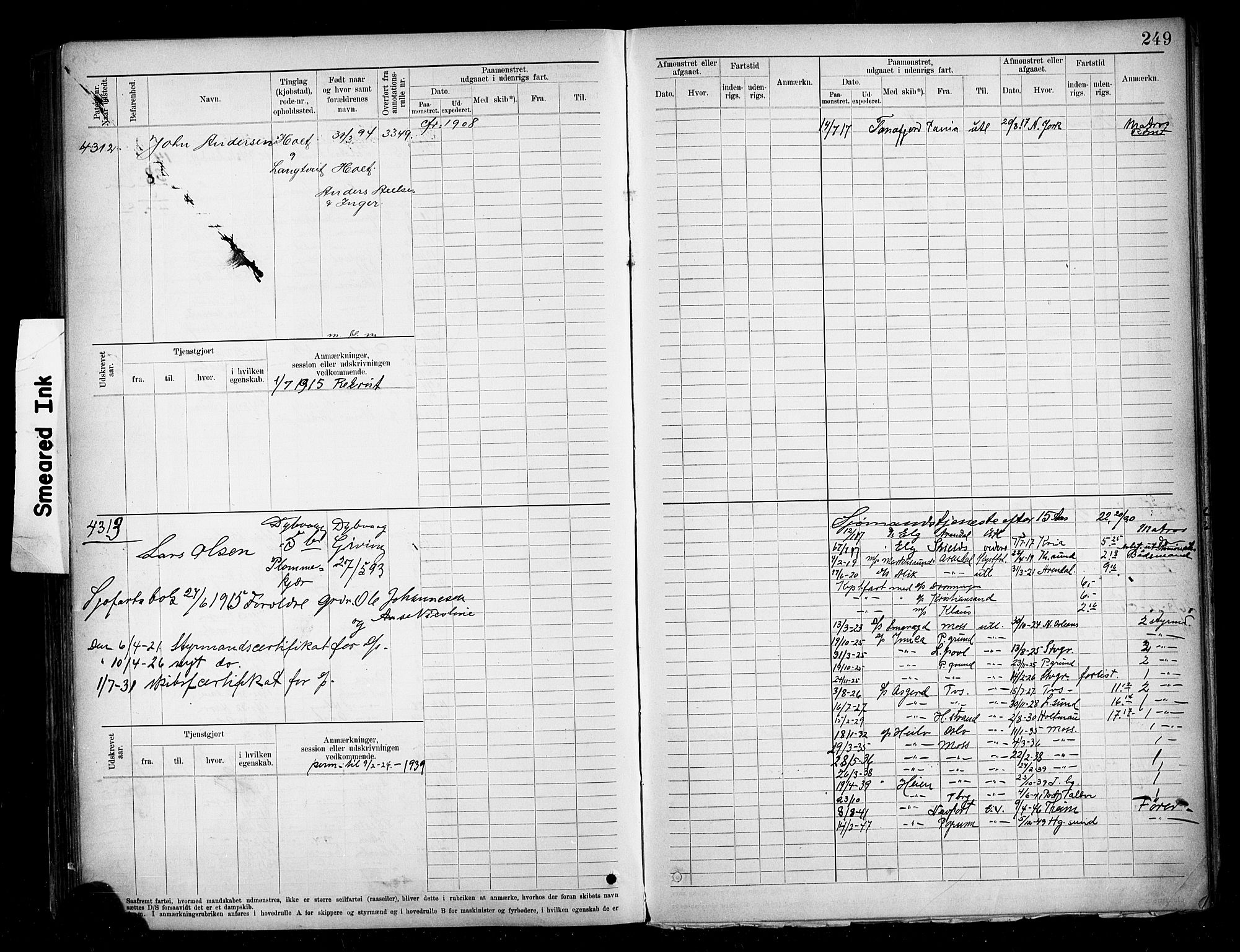 Tvedestrand mønstringskrets, AV/SAK-2031-0011/F/Fb/L0020: Hovedrulle A nr 3819-4409, U-36, 1906-1918, p. 258