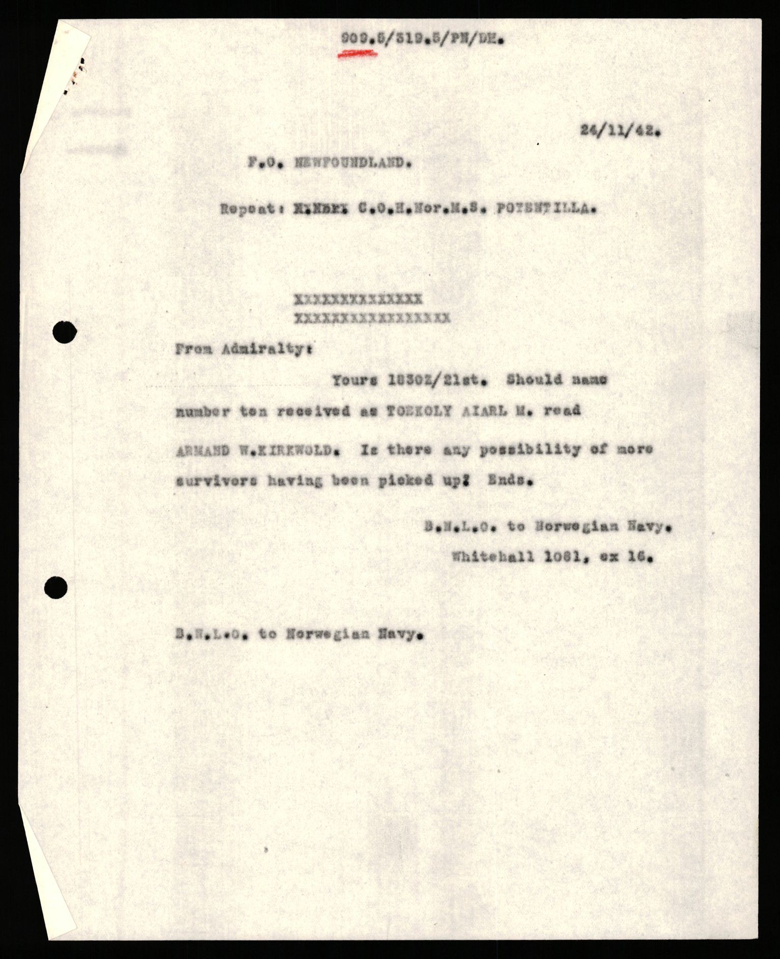 Forsvaret, Sjøforsvarets overkommando, AV/RA-RAFA-2035/D/Dc/L0306: --, 1940-1945, p. 841