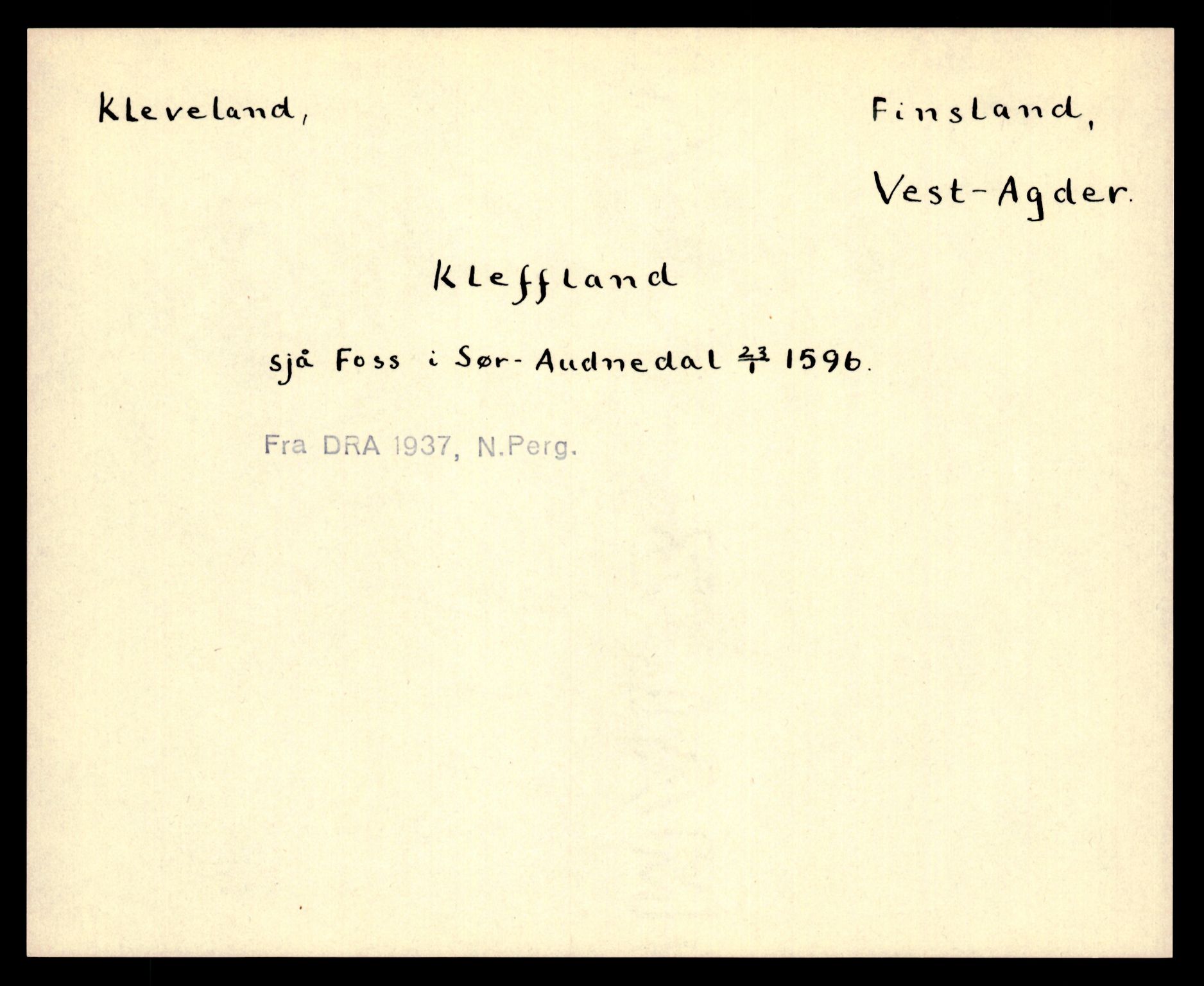 Riksarkivets diplomsamling, AV/RA-EA-5965/F35/F35e/L0025: Registreringssedler Vest-Agder 1, 1400-1700, p. 271