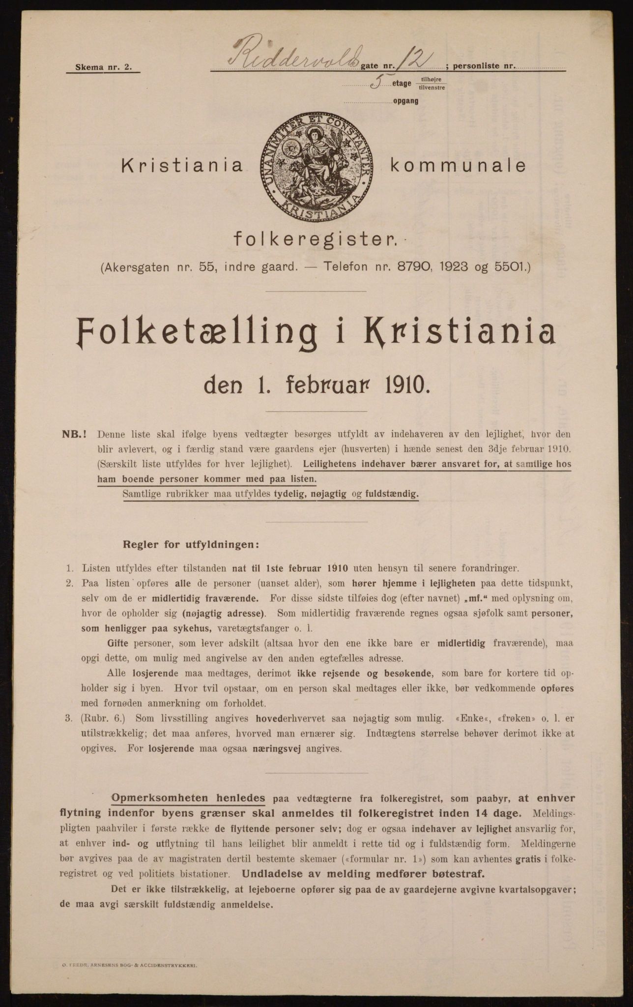 OBA, Municipal Census 1910 for Kristiania, 1910, p. 79500