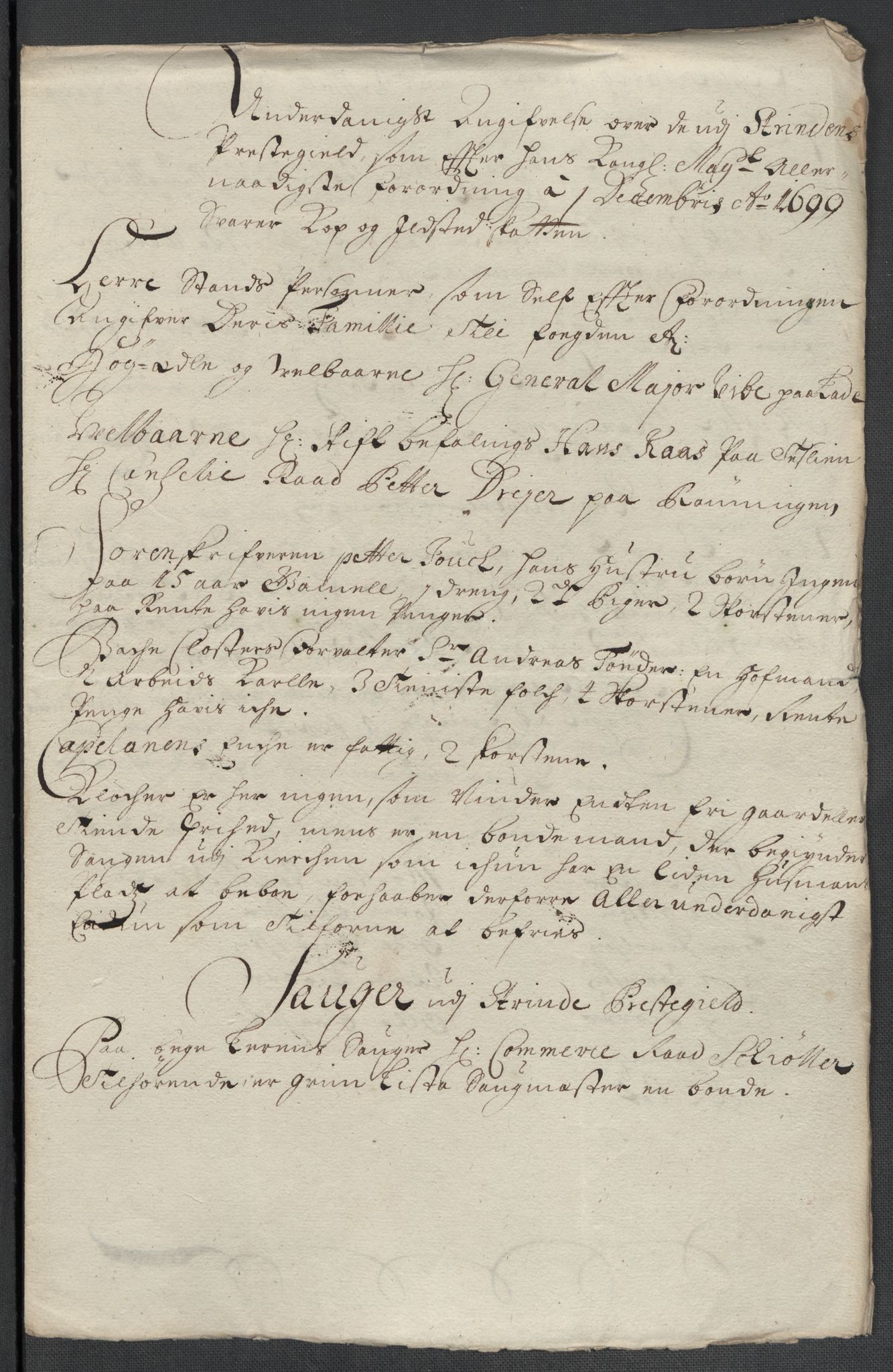 Rentekammeret inntil 1814, Reviderte regnskaper, Fogderegnskap, AV/RA-EA-4092/R61/L4107: Fogderegnskap Strinda og Selbu, 1698-1700, p. 224