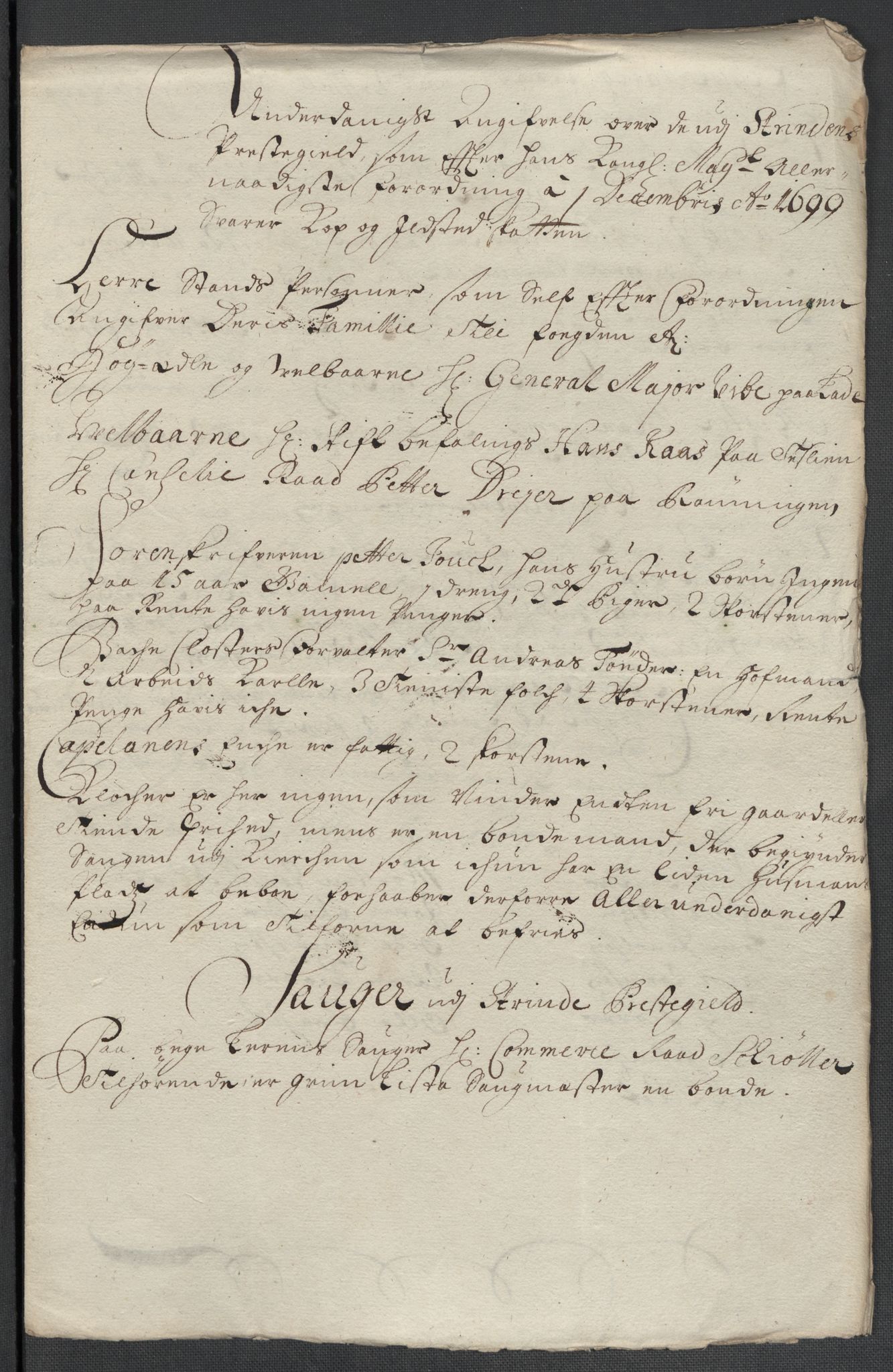 Rentekammeret inntil 1814, Reviderte regnskaper, Fogderegnskap, RA/EA-4092/R61/L4107: Fogderegnskap Strinda og Selbu, 1698-1700, p. 224