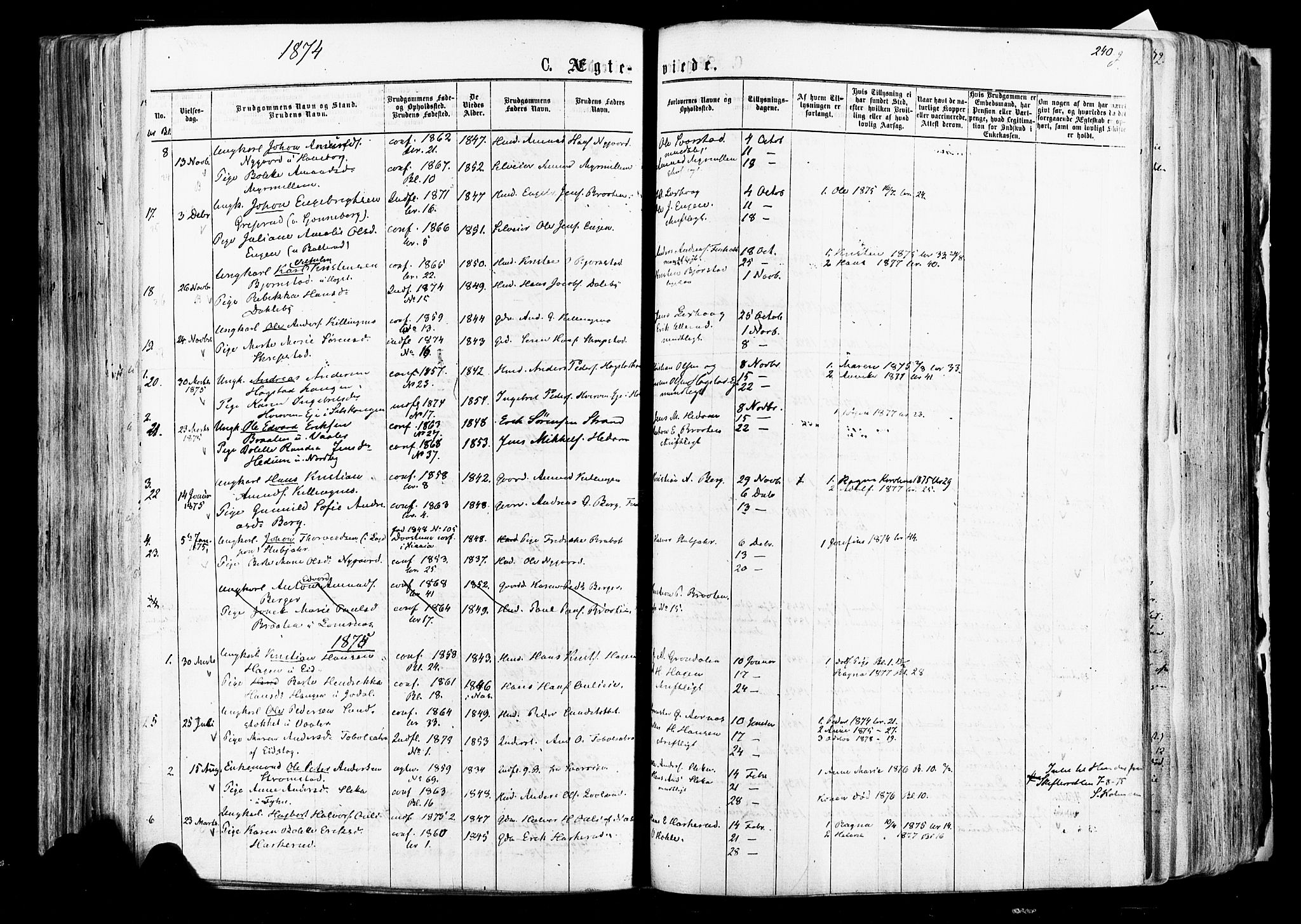 Aurskog prestekontor Kirkebøker, SAO/A-10304a/F/Fa/L0007: Parish register (official) no. I 7, 1854-1877, p. 240g