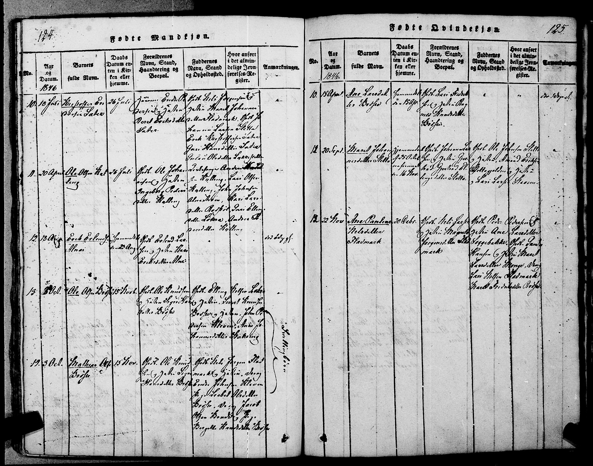 Ministerialprotokoller, klokkerbøker og fødselsregistre - Møre og Romsdal, AV/SAT-A-1454/546/L0593: Parish register (official) no. 546A01, 1818-1853, p. 124-125