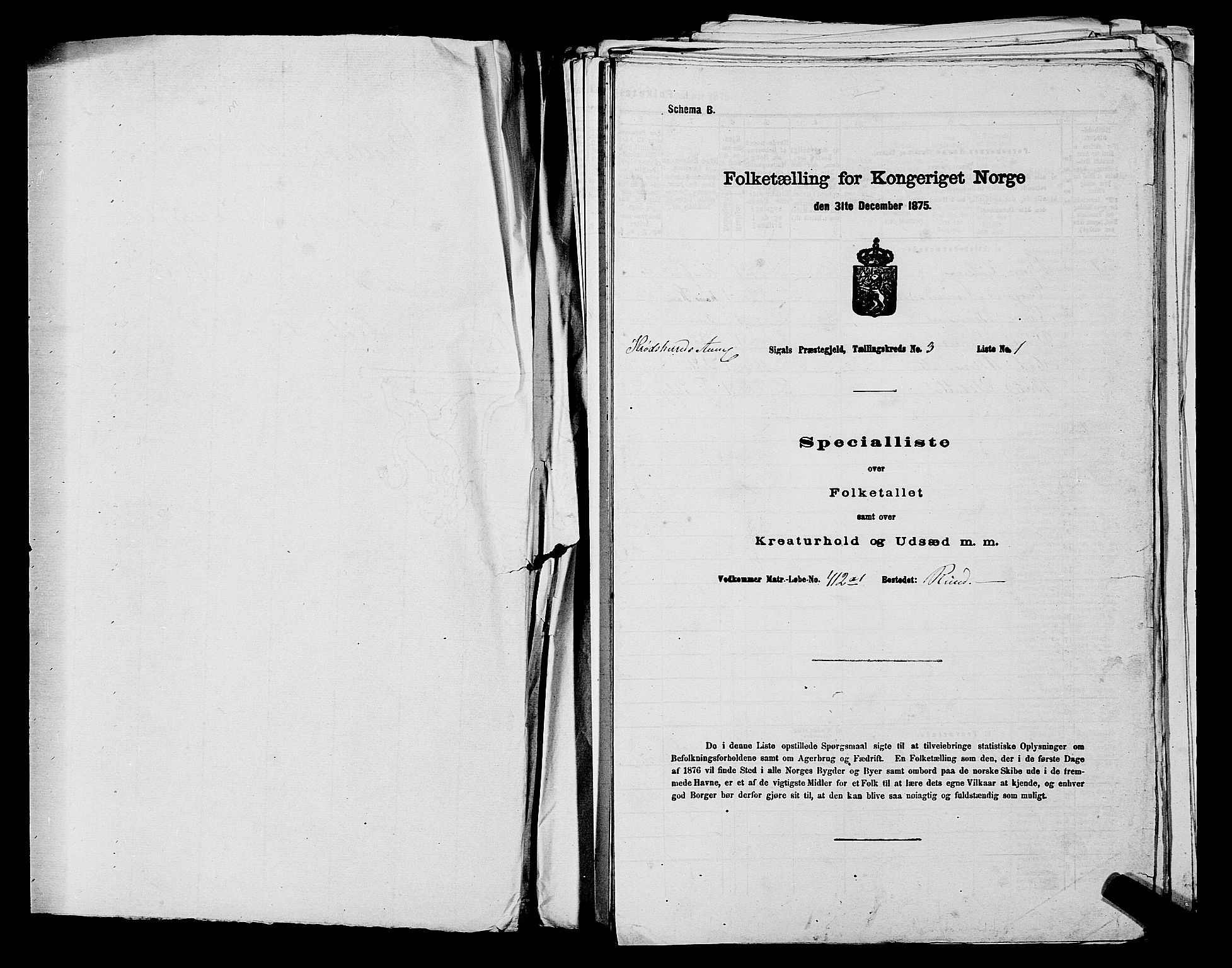 SAKO, 1875 census for 0621P Sigdal, 1875, p. 1481