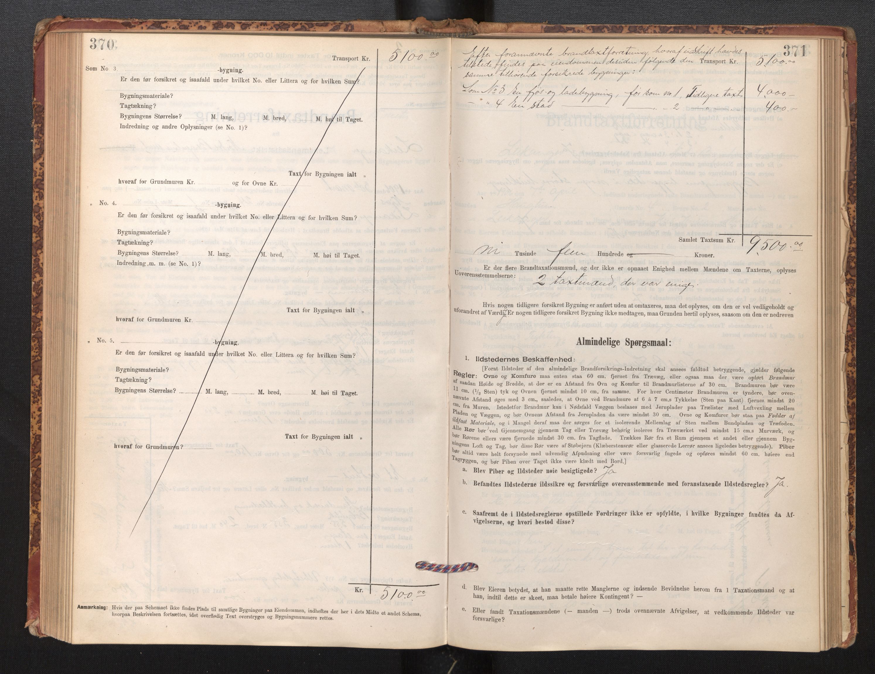 Lensmannen i Leikanger, AV/SAB-A-29201/0012/L0004: Branntakstprotokoll, skjematakst, 1894-1903, p. 370-371