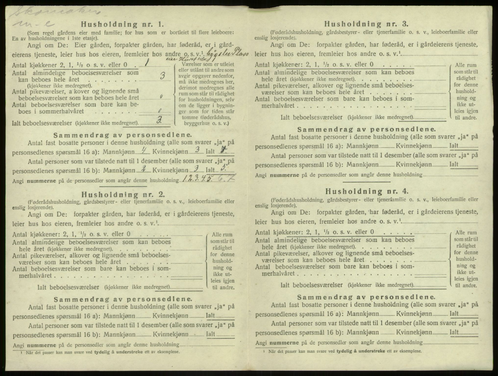 SAB, 1920 census for Kinn, 1920, p. 1409