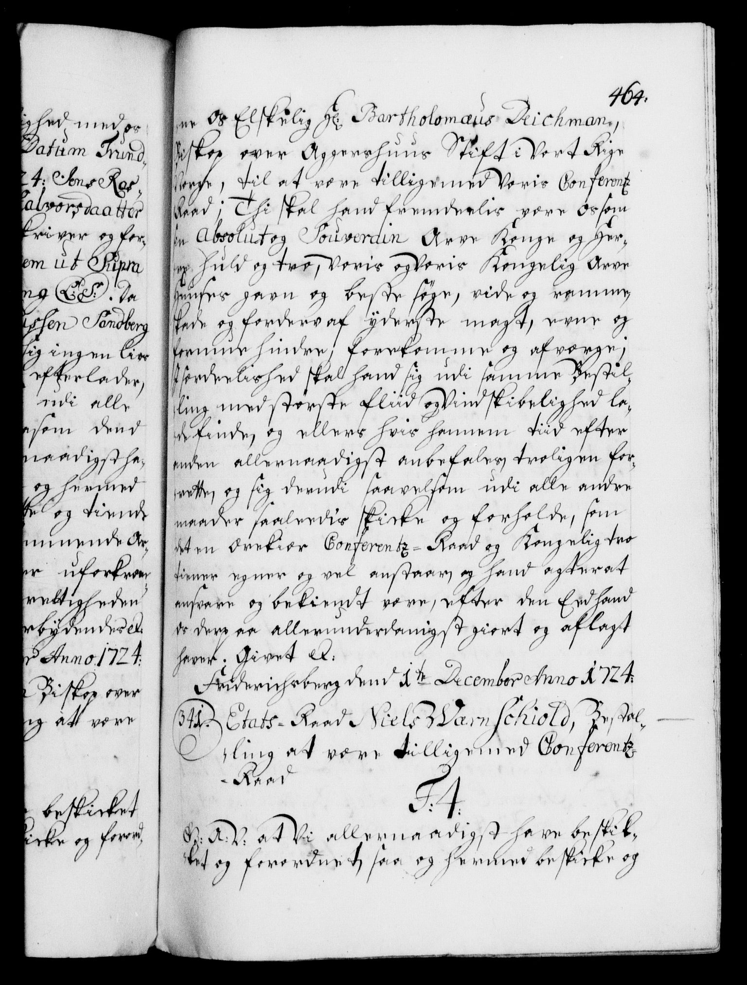 Danske Kanselli 1572-1799, AV/RA-EA-3023/F/Fc/Fca/Fcaa/L0024: Norske registre, 1723-1725, p. 464a