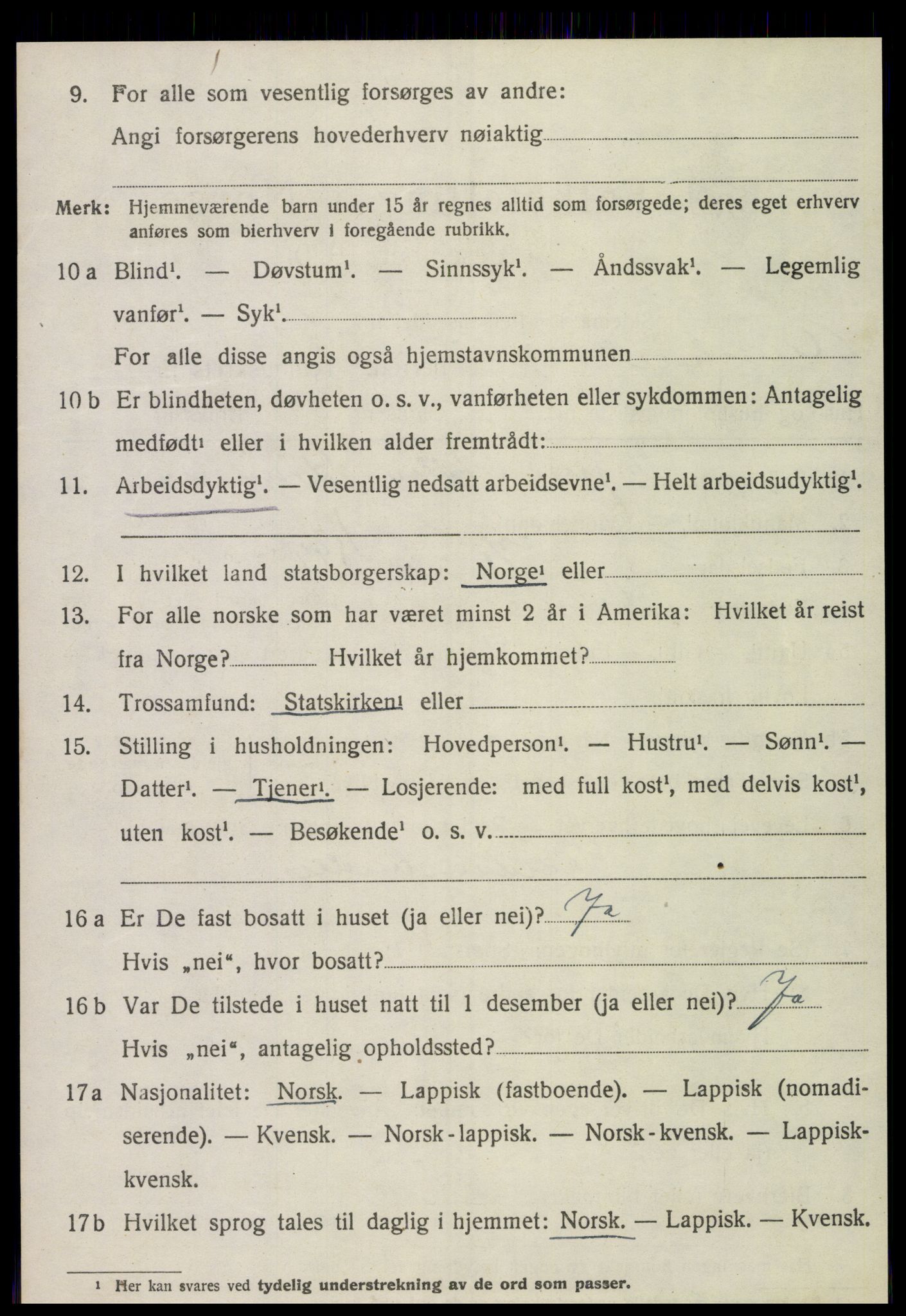 SAT, 1920 census for Overhalla, 1920, p. 5379