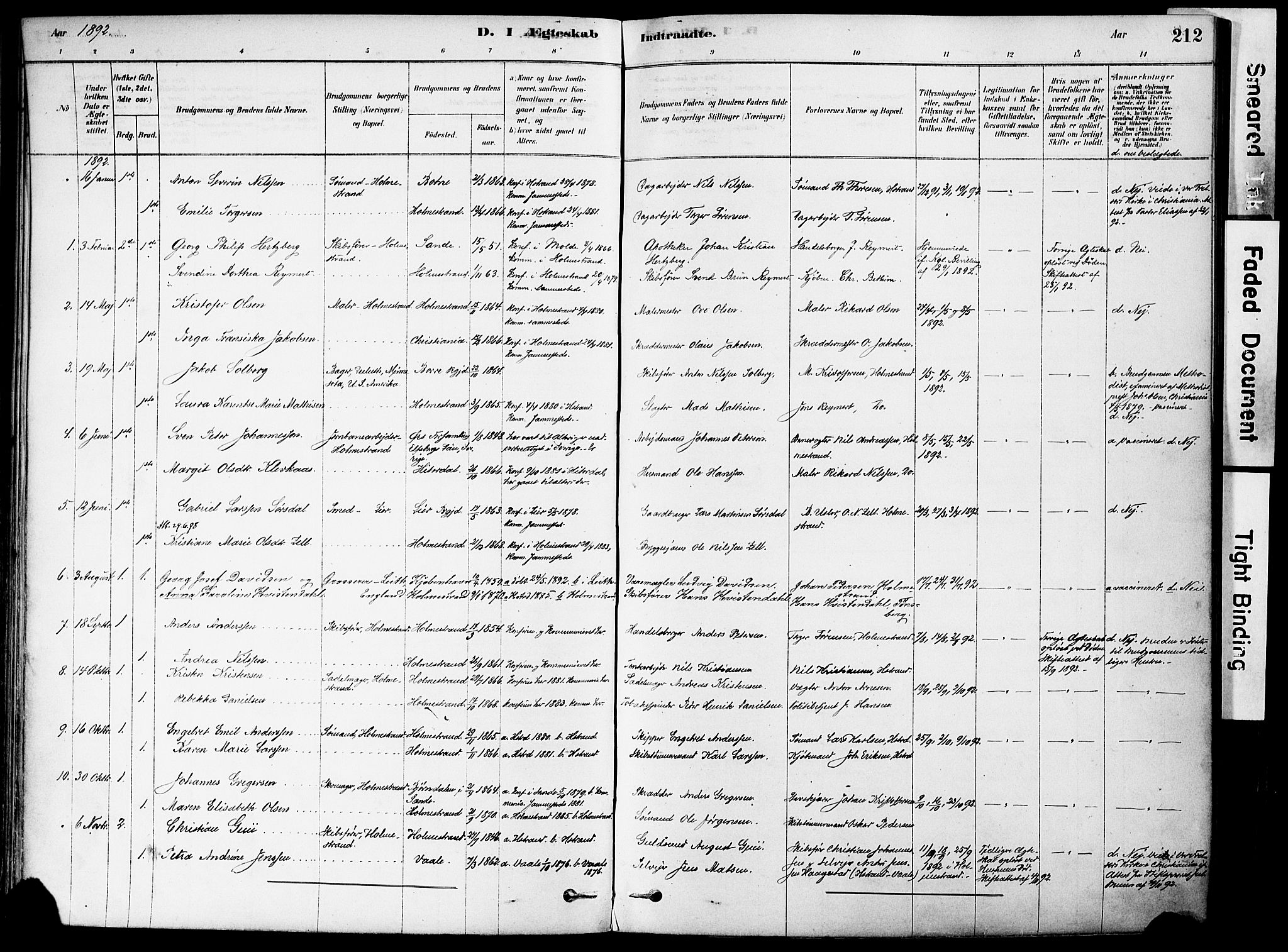 Holmestrand kirkebøker, AV/SAKO-A-346/F/Fa/L0004: Parish register (official) no. 4, 1880-1901, p. 212